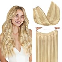 Vista 29 de GOO GOO Extensiones de cabello humano con alambre, color marrón chocolate 4/26/4 con rubio miel, balayage, 18 pulgadas, 3.35 oz, extensiones