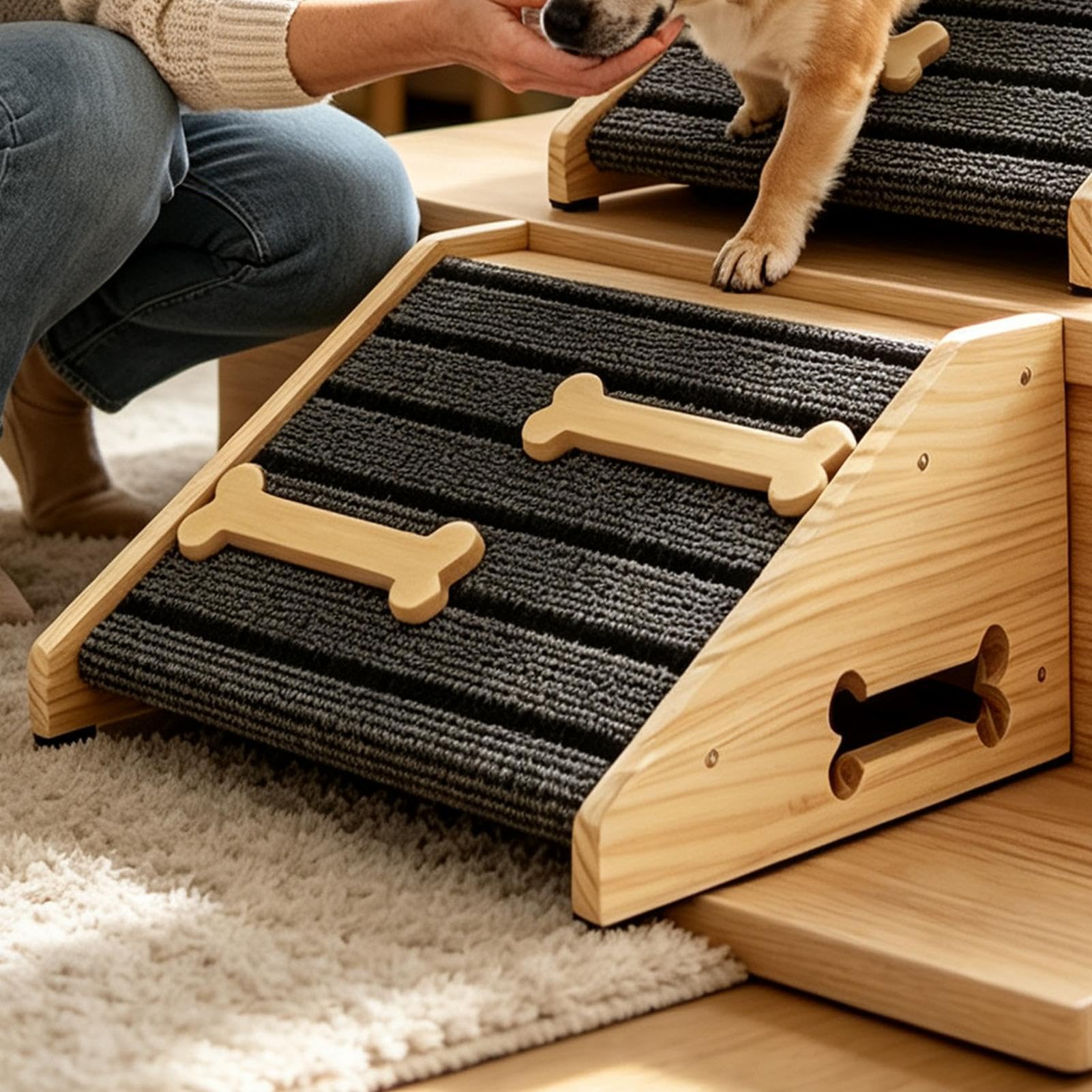 Rampas para Perros pequeños Pendientes en cuña Antideslizantes y | Ayuda En Escaleras Para Perros Mayores Para Mascotas Lesionadas, Mayores, Patas Cortas, Pequeñas Medianas, I