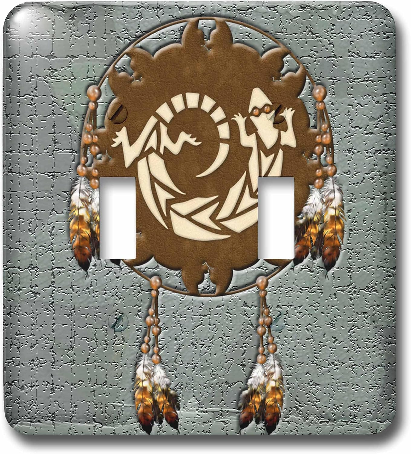 3dRose lsp_108096_2 Designer One of A Kind Native American Art - Double Toggle Switch