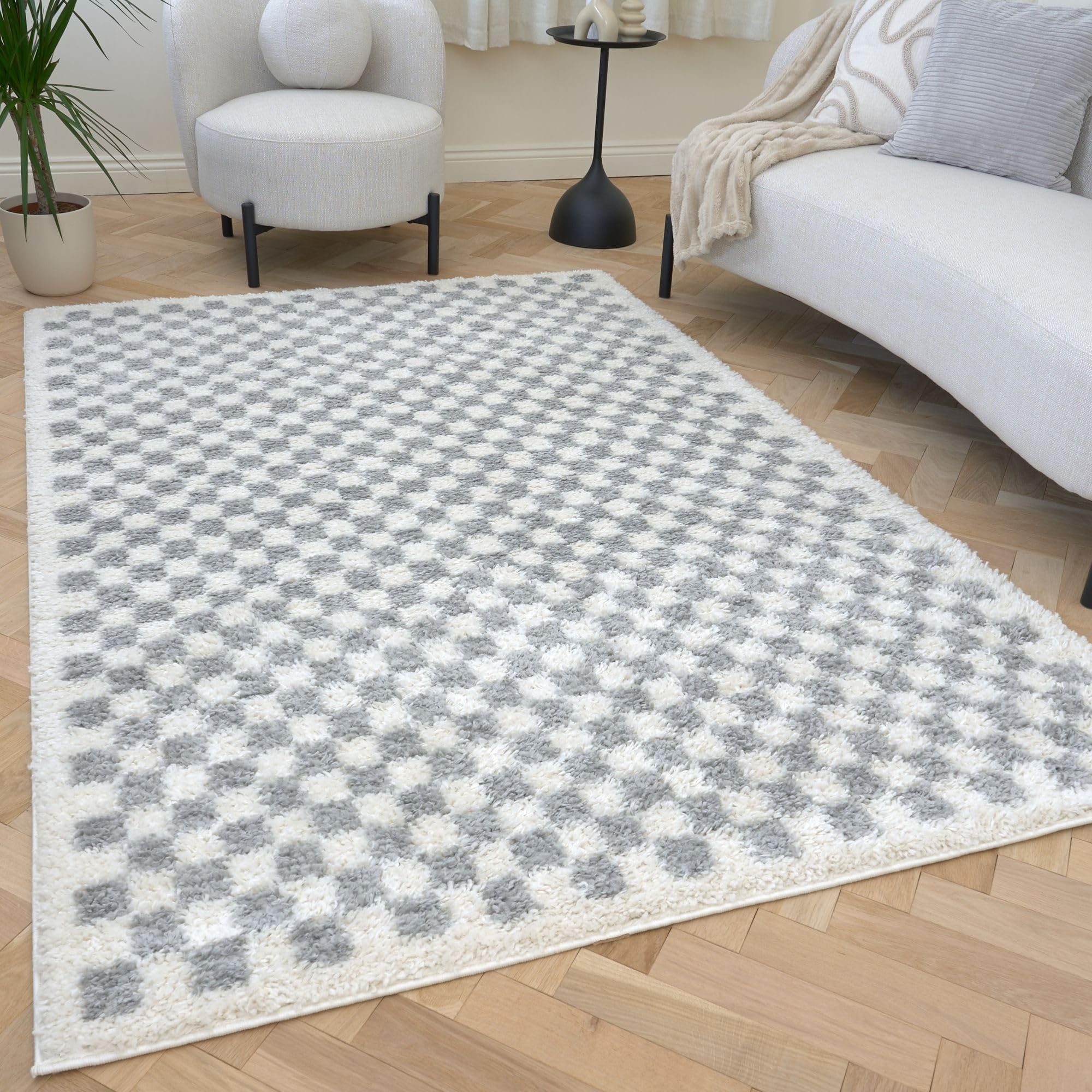 Rackhams Grey Moodi Shaggy Mulberry Rug - 200X290 Cm