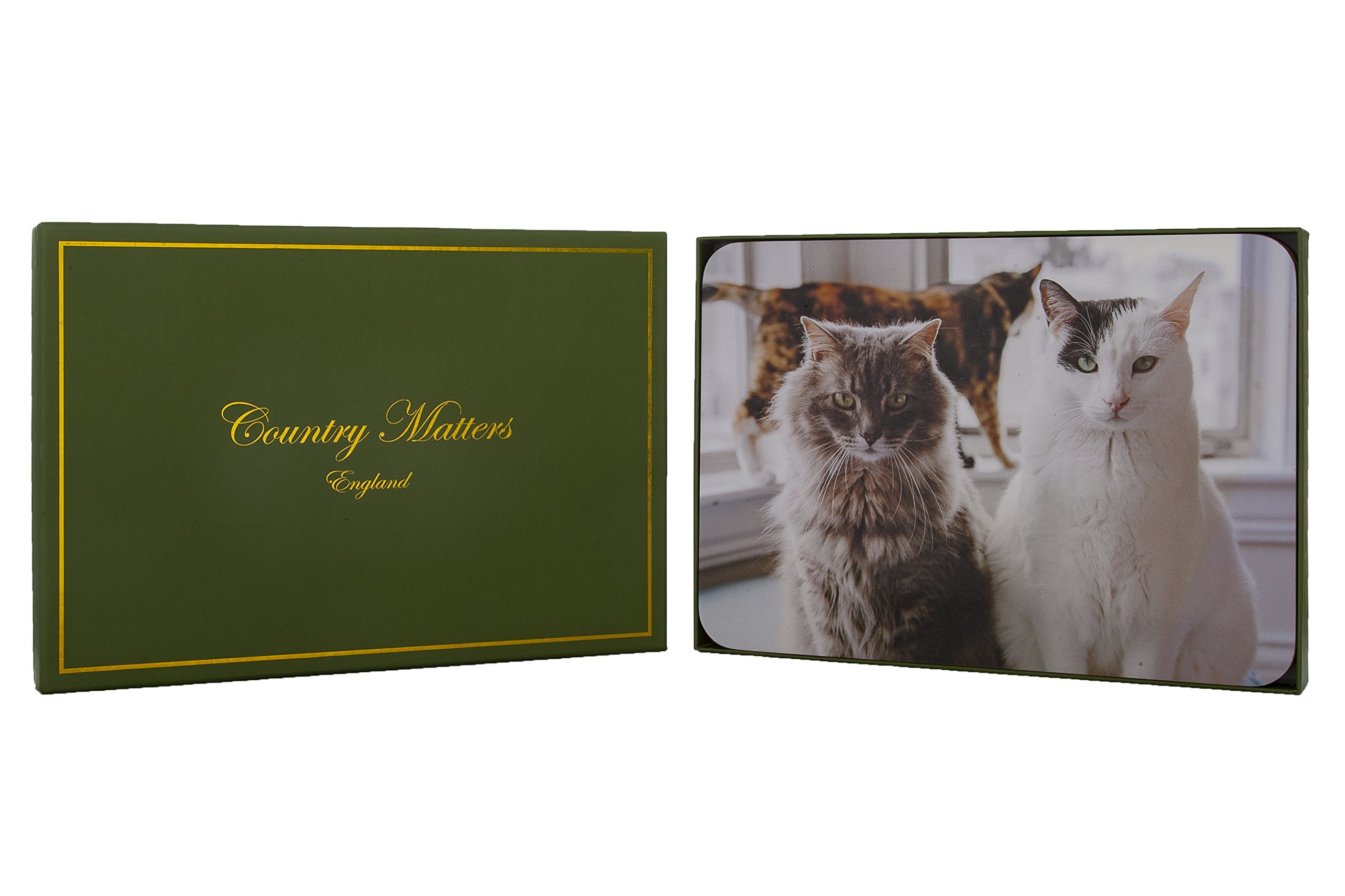 Country Matters Multi-Colour Cats Printed Placemats, Ply Board And Cork, 33 X 23 X 4 Cm