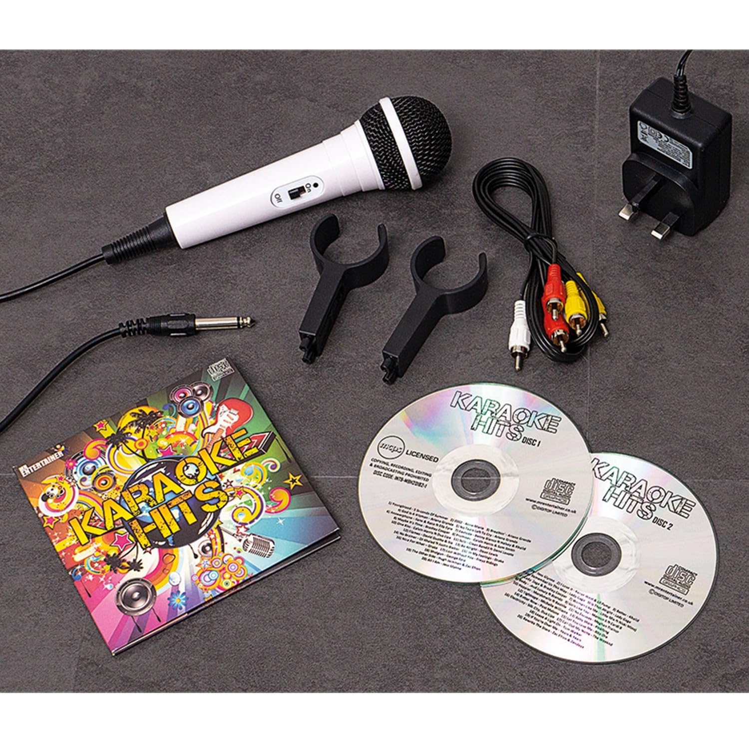 PM - Altoparlante lettore per karaoke per bambini, LED, USB, Bluetooth, eco, regolabile, microfono + CD audio, 12 ore di autonomia + luce OVNI