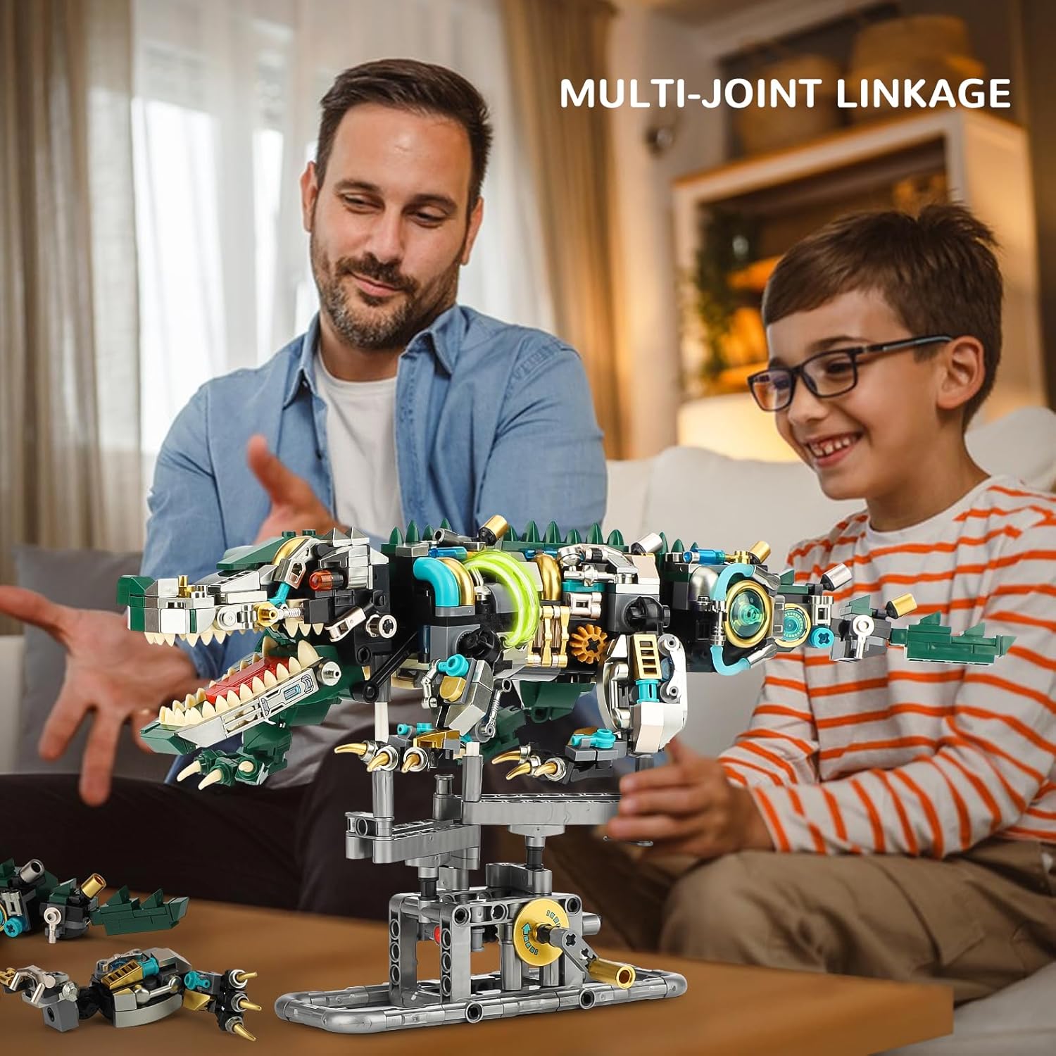 Ideas Mechanical Crocodile Building Set - Alligator Animal Toy with Display Stand and Light, Compatible with Lego Dinosaur, STEM Gift for Adults & Teens Boys Ages 14+ (996 PCS)