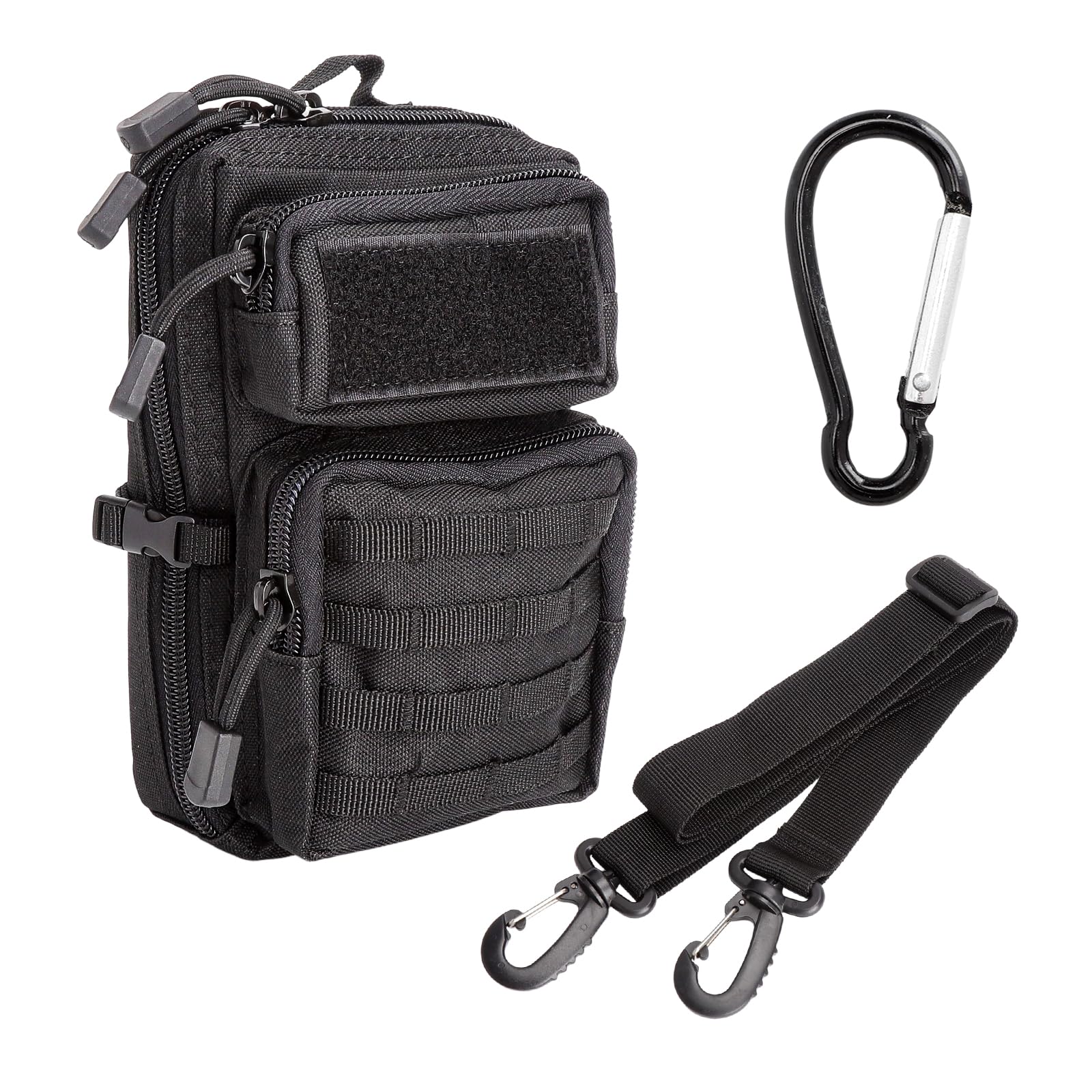 Torba taktyczna EDC, torba na biodro Molle, torba narzędziowa EDC, wielofunkcyjna torba na telefon, mini torba na biodra, do kempingu, wędrówek, jazdy na rowerze, z paskiem na ramię i