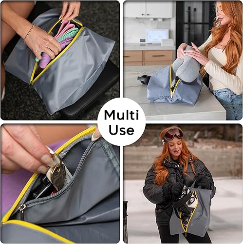 Miniatura 4 de Bolsas de viaje resistentes al agua para zapatos con dos bolsillos interiores Bolsa de almacenamiento para zapatos con cremallera y asa Bolsa