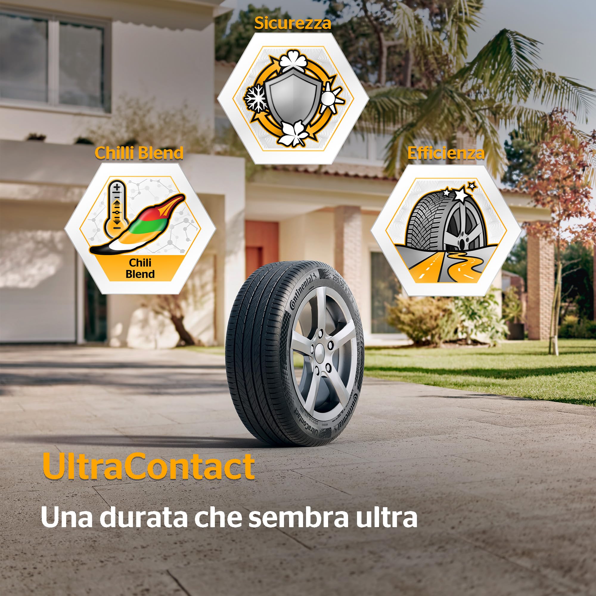 CONTINENTAL - UltraContact - 195/55 R 15-85V/B/A/69dB - Pneumatico estivo