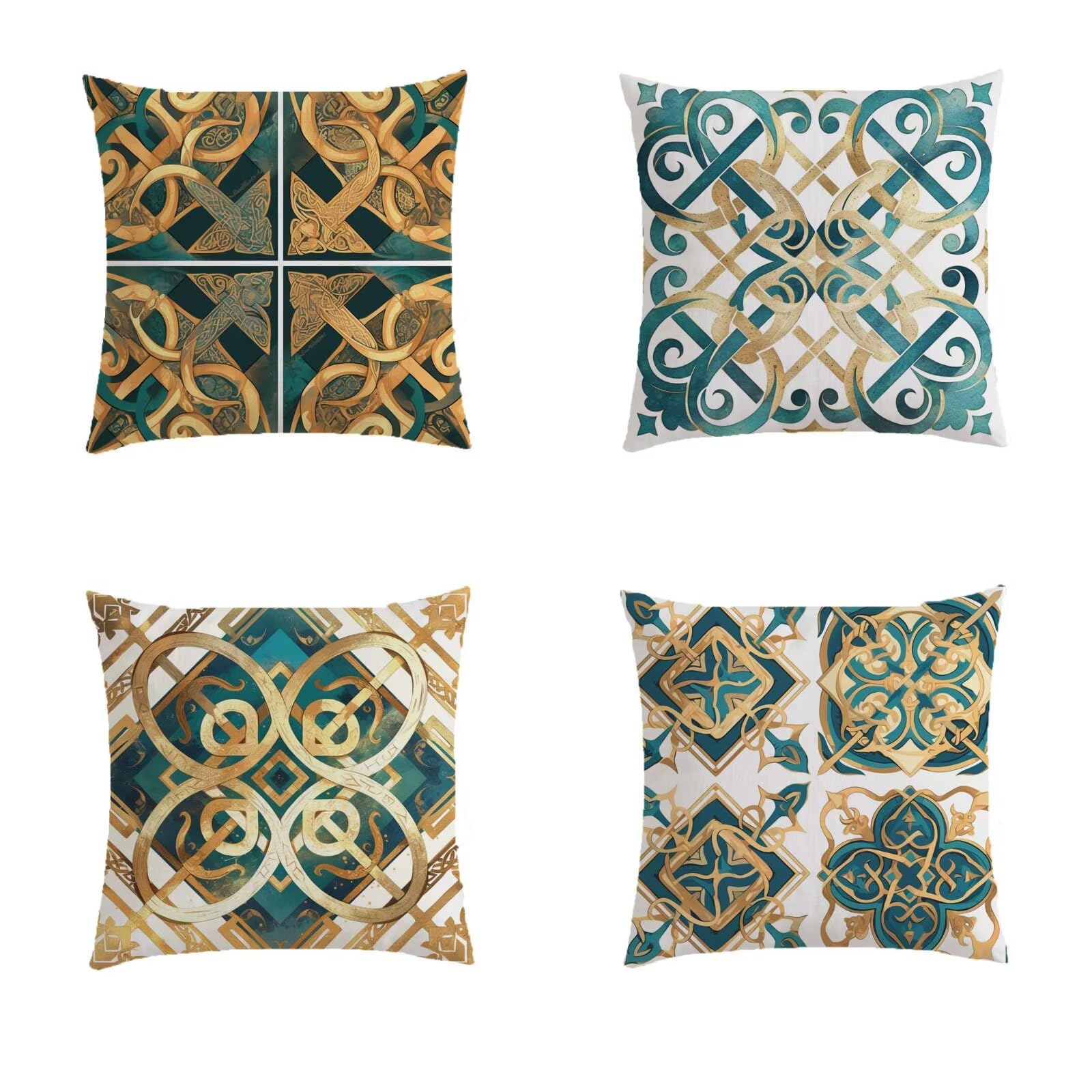 Housse coussin extérieur turquoise 50x50 étanche | Bohème chic pour jardin