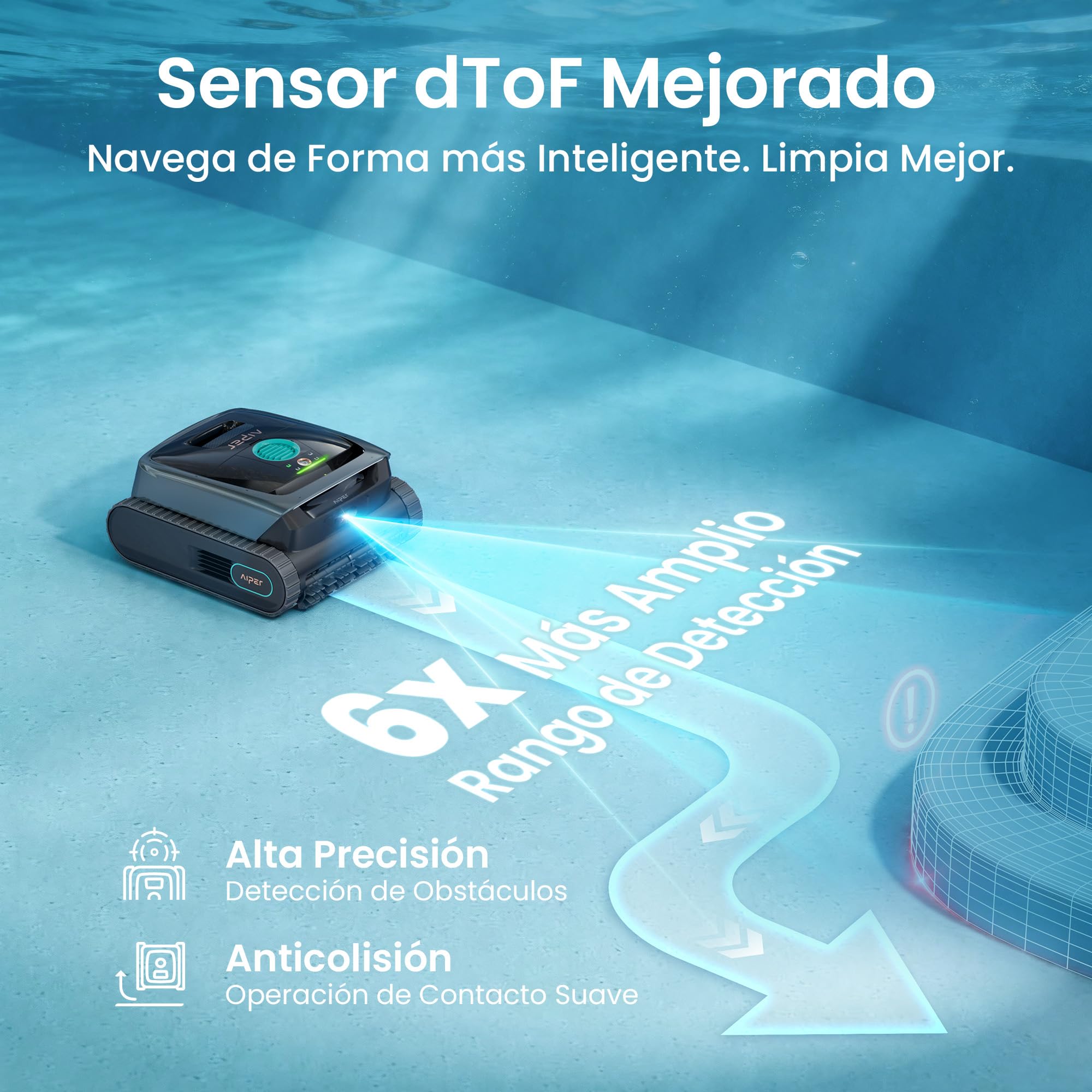 AIPER (Nuovo 2026 Scuba S3 Robot Piscina, Plan de Limpieza Semanal Personalizado, Aparcamiento Automático, Limpiafondos Ligero con App, Succión Potente, Robot Limpiafondos Piscina Fondo y Paredes