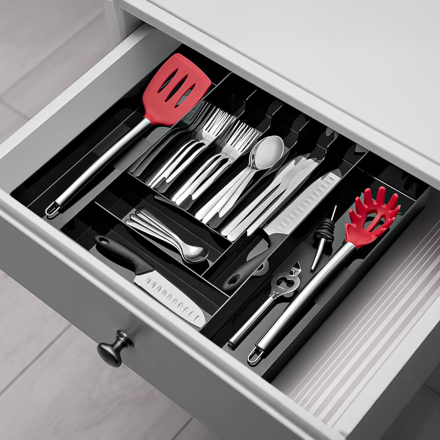 Sorbus Silverware Organizer – Expandable Kitchen Drawer Organizer, Adjustable Utensil Organizer, Cutlery Tray for Forks, Knives, Spoons – Multipurpose Flatware and Kitchen Storage Solution