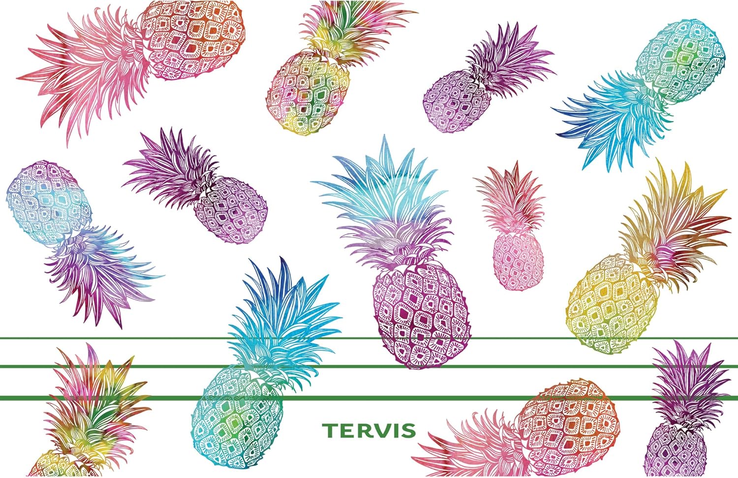 Tervis Traveler Watercolor Pineapples Triple Insulated Insulated Tumbler Travel Cup Keeps Drinks Cold & Hot, 30oz, Stainless Steel - Image 2
