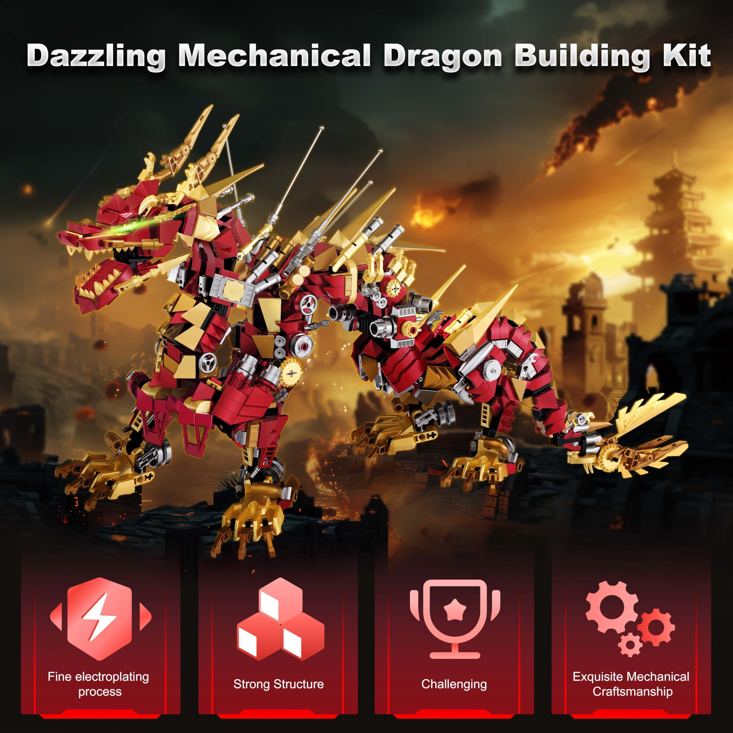 Amazon.co.jp: Oqluk ドラゴン 組み立ておもちゃキット メカニカル