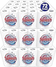 Splash 2-Ply Kitchen Towel 4-Pack Paper Rolls | White Paper Embossed | Strong & Functional (72)