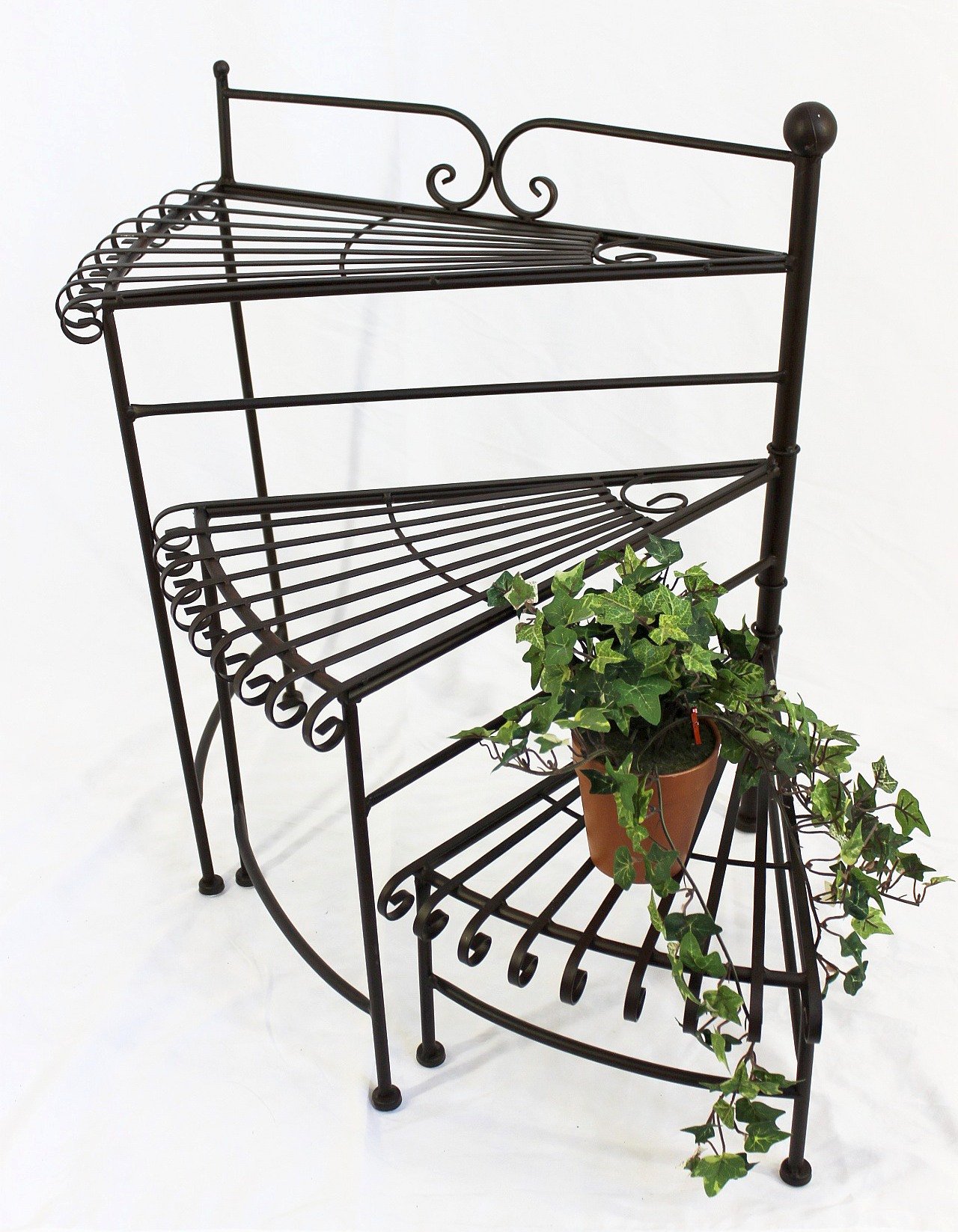 DanDiBo Blumentreppe Metall 64 cm Blumenständer mit 3 Ablagen DY11-12020 Pflanzenständer Blumenbank Blumenhocker Blumensäule Blumenregal