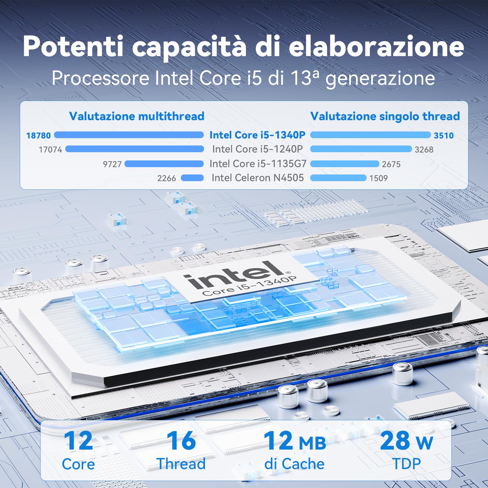 Intel NUC 13 Pro Arena Canyon Slim Mini-PC, i5-1340P, senza RAM, senza SSD, nessun sistema operativo, ideale per affari e home office, con supporto per 8K/Quad-Display, WiFi 6E e Thunderbolt 4