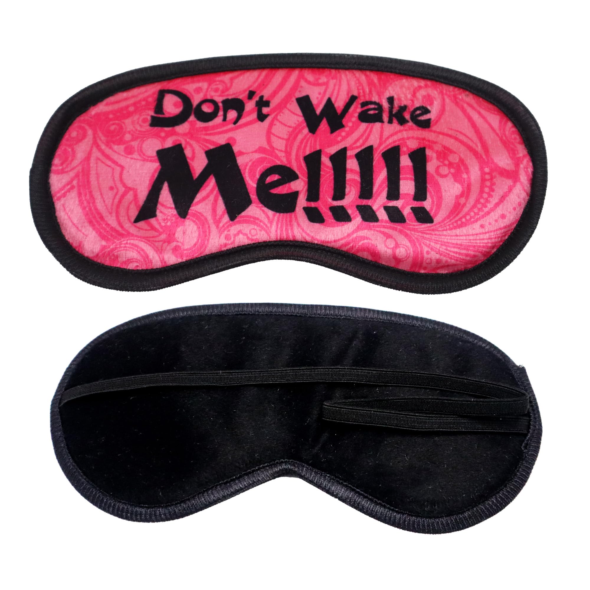Tediline Eye Mask for Sleeping - Printed Design, Don't Wake Me, Pink - Ultra Soft, Elastic Strap, Light Blocking Sleep Mask for Women, and Kids - Travel-Friendly, Breathable Fabric, Comfortable Fit