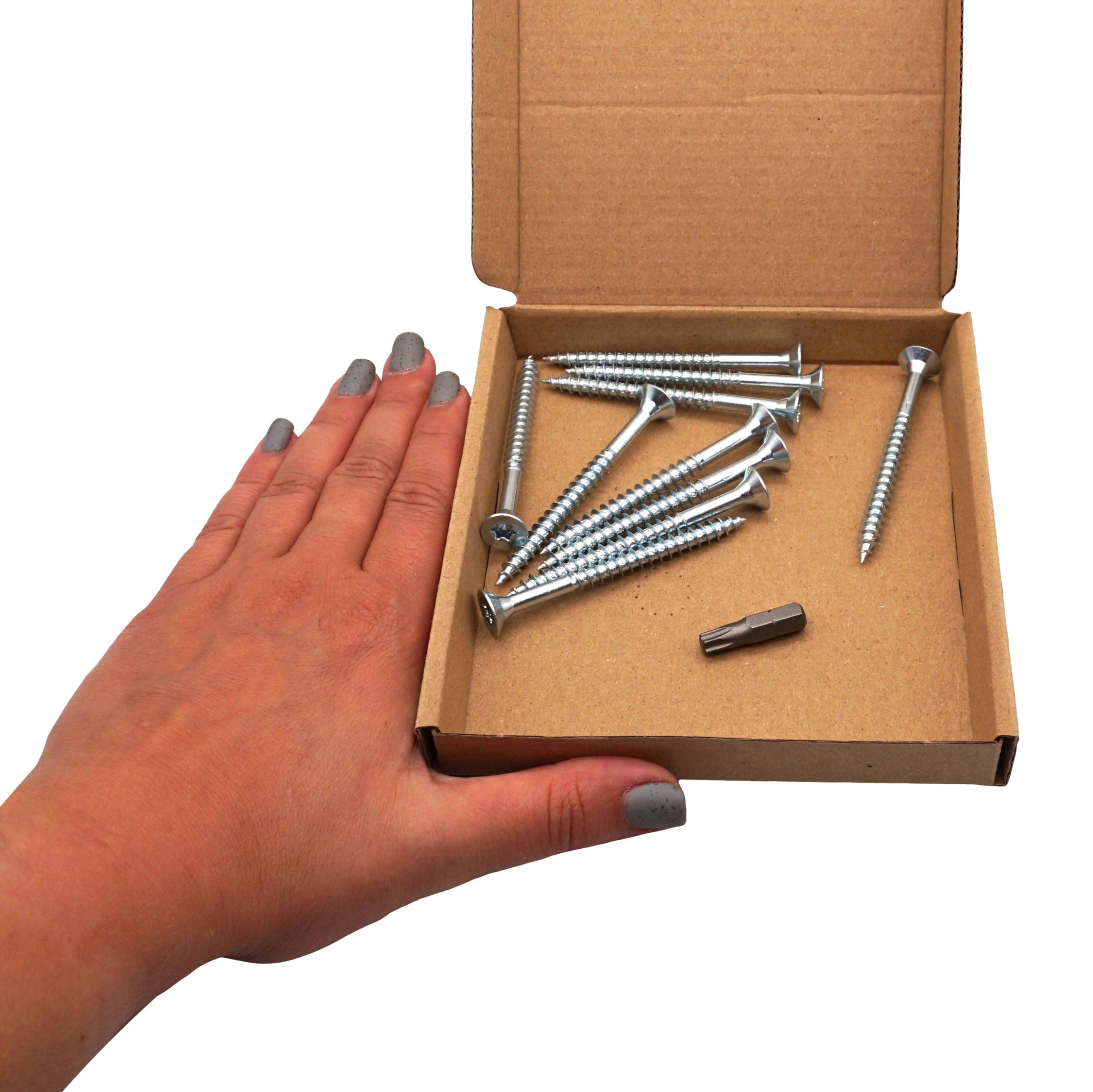 SKIR'CO (10 pcs) Zinc Plated Steel Wood Screws 6.0 x 70 mm, Torx Countersunk Head Screws, Chipboard Screws, Partially Threaded - Image 4