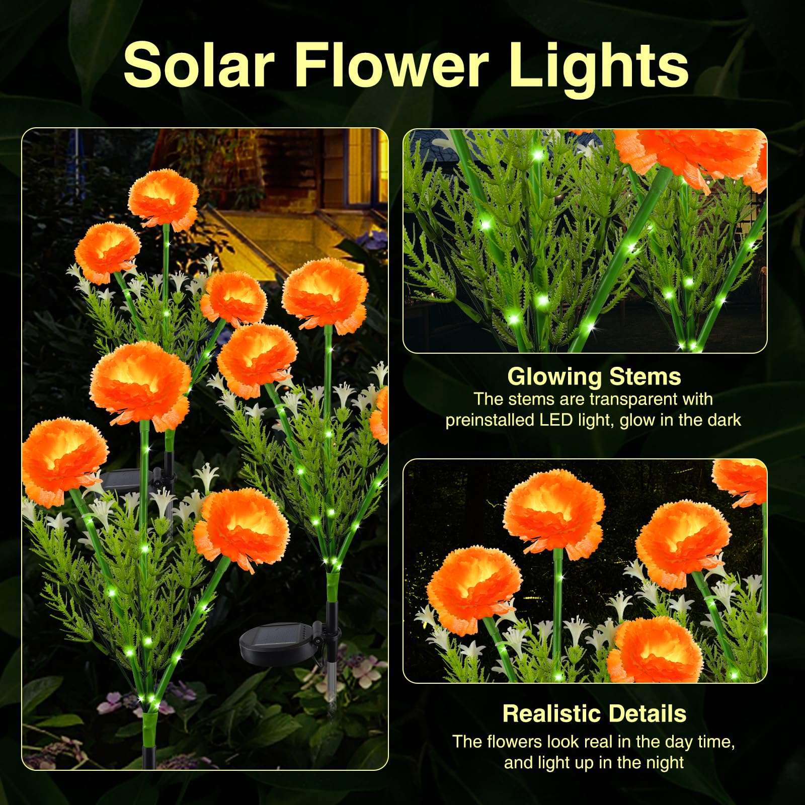 Amazon.com : X-GiftKey Halloween Decorations Solar Marigold Garden