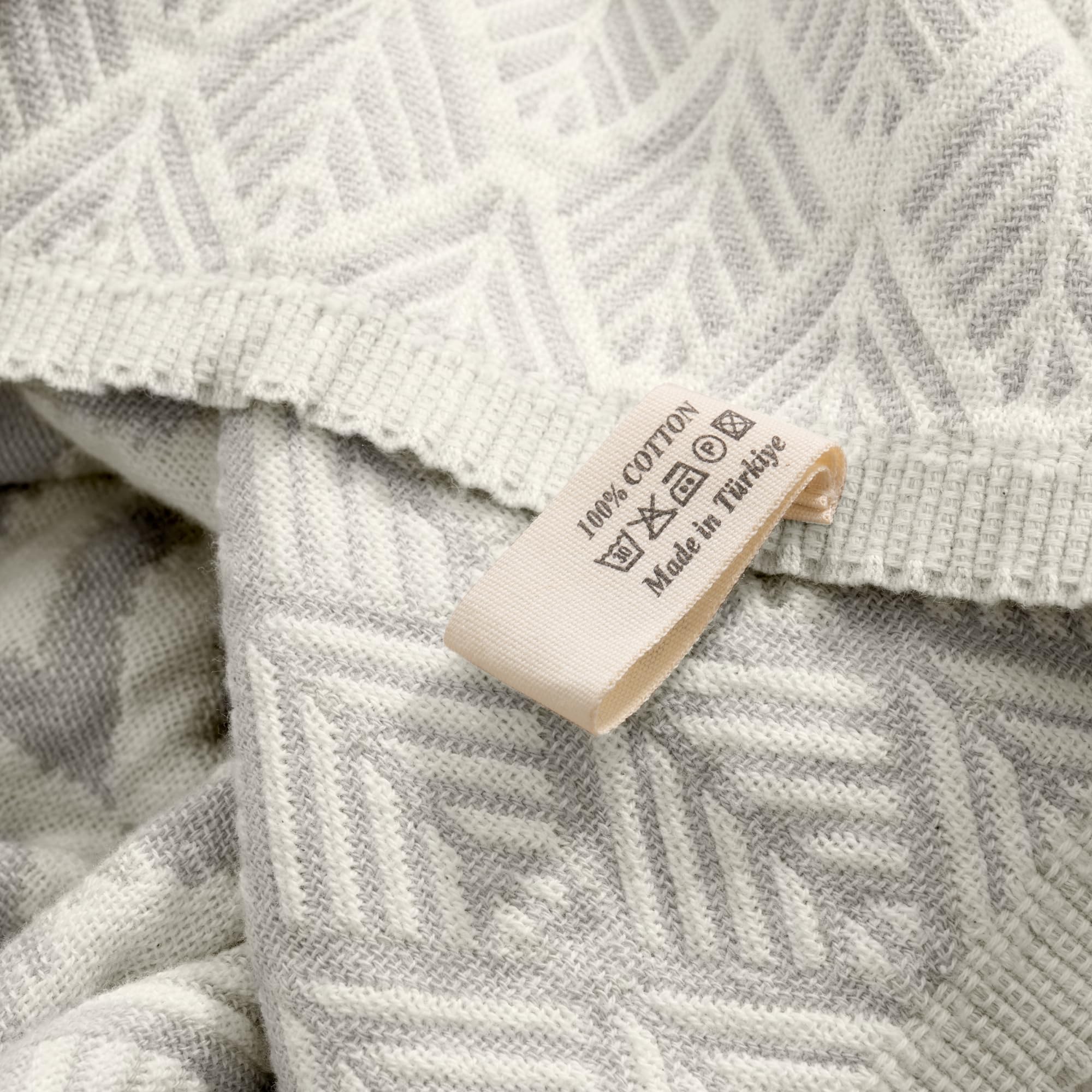 FLEXISPOT Manta Premium de Algodón Turco 130x170 cm,Tejido Jacquard Suave,Prelavada y Transpirable,Respetuosa con la Piel,Manta Ligera para Sofá,Cama,Viajes,Camping y Decoración del Hogar,Gris