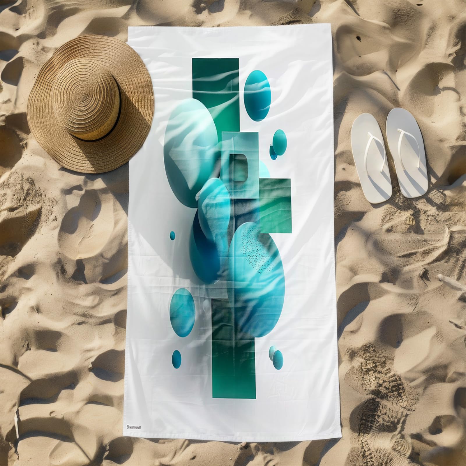 Drap de Plage XXL 200X200 Abstract Bleu Serviettes de Plage en Microfibre,Serviette Piscine Extra Large sans Sable pour Adultes Séchage Rapide