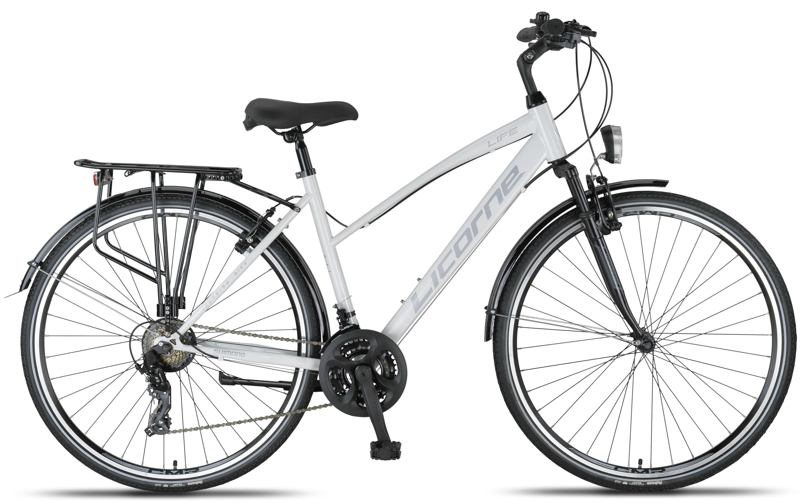 Licorne Bike Bicicletta da trekking Premium da 28 pollici, adatta a uomini, donne, ragazzi e ragazze, con cambio Shimano a 21 marce, L-V-ATB