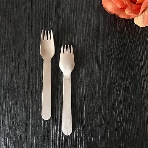 Miniatura 9 de Gmark Tenedores de madera de 100 quilates, 6.25 pulgadas de longitud, sin plástico respetuoso con el medio ambiente, cubiertos de madera