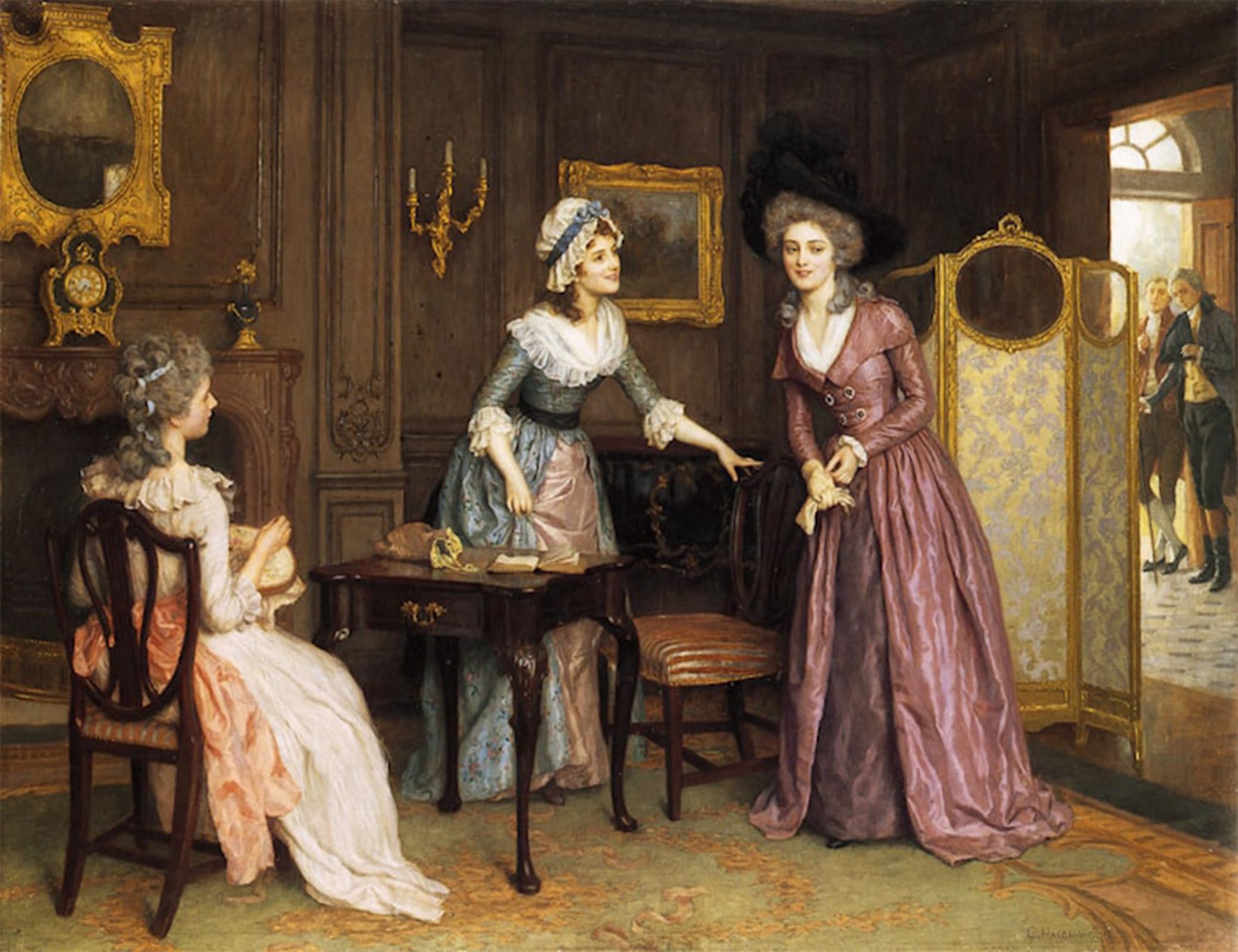 SERENDIPITP Abstract Painting Mural Print Picture Wall Decor Painting Two Strings to Her Bow by Charles Haigh-wood Vintage Wall Artwork for Home Decor 60x90cm