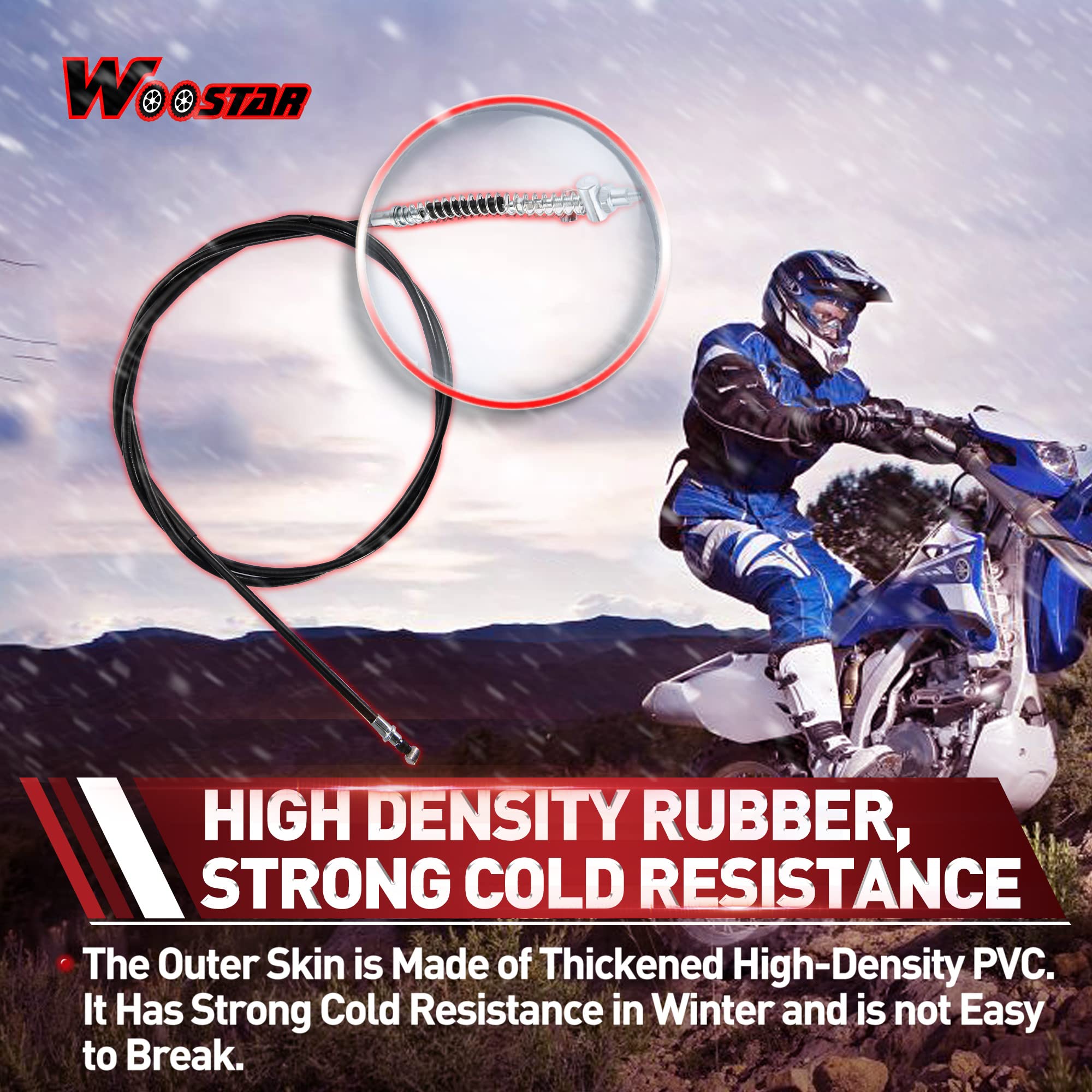 WOOSTAR 2150mm Cable Freno Trasero Reemplazo para GY6 50cc 70cc 90cc 110cc 125cc 150cc ATV 4 Wheeler Quad Go Kart Ciclomotor Scooter