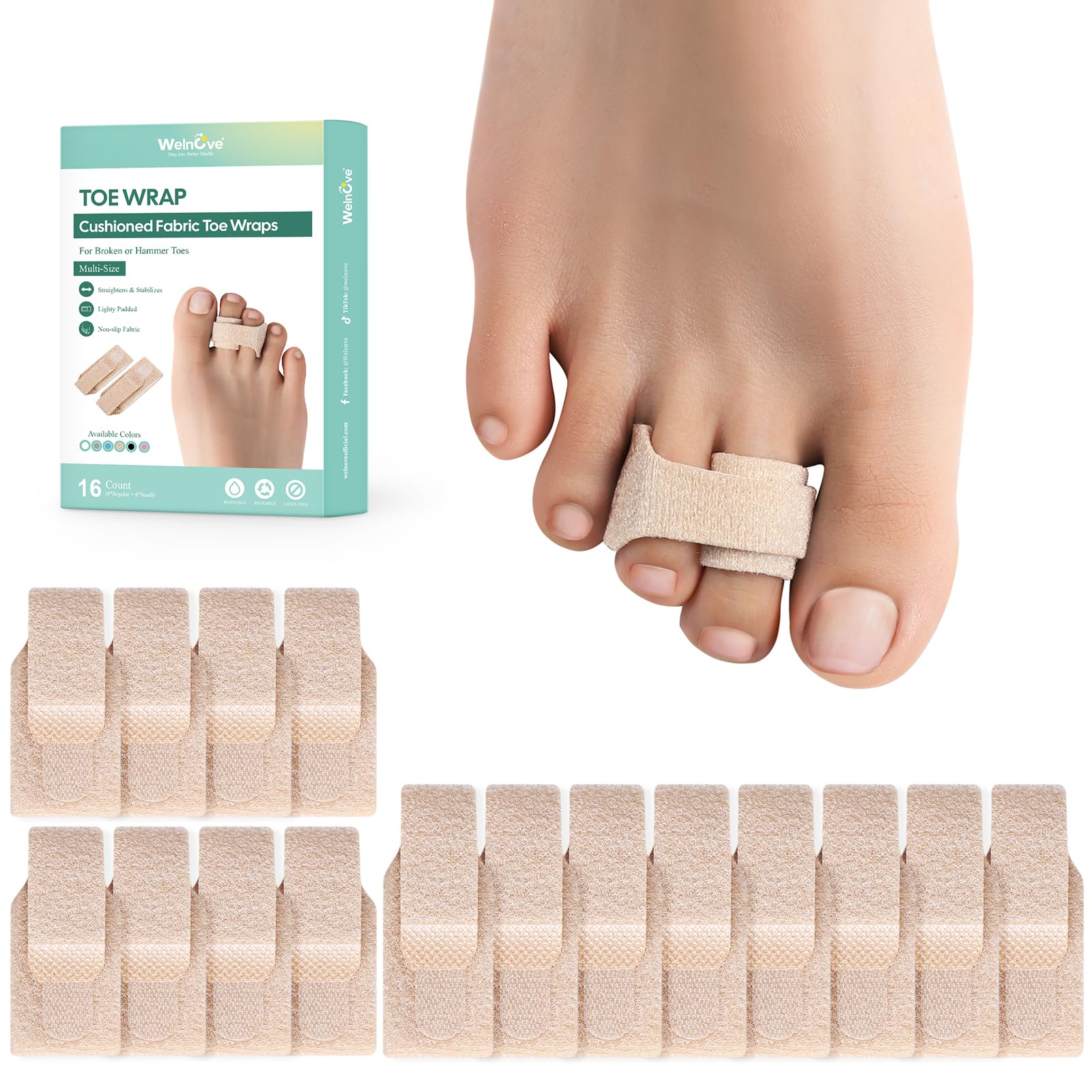 Welnove Hammer Toe Straightener 16 Pack