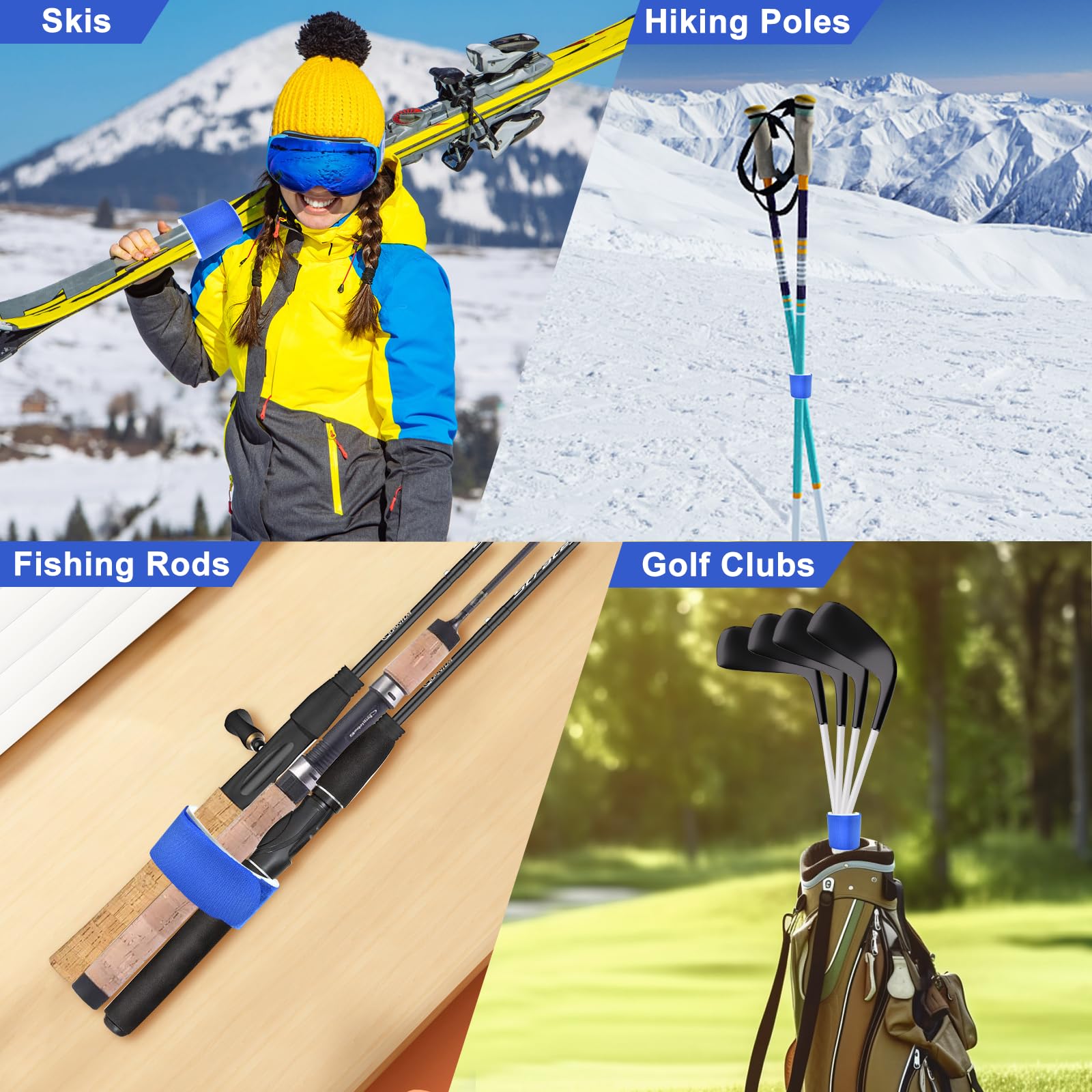 Ski Straps Correas de Esquí Ajustable con Almohadillas EVA para Transporte