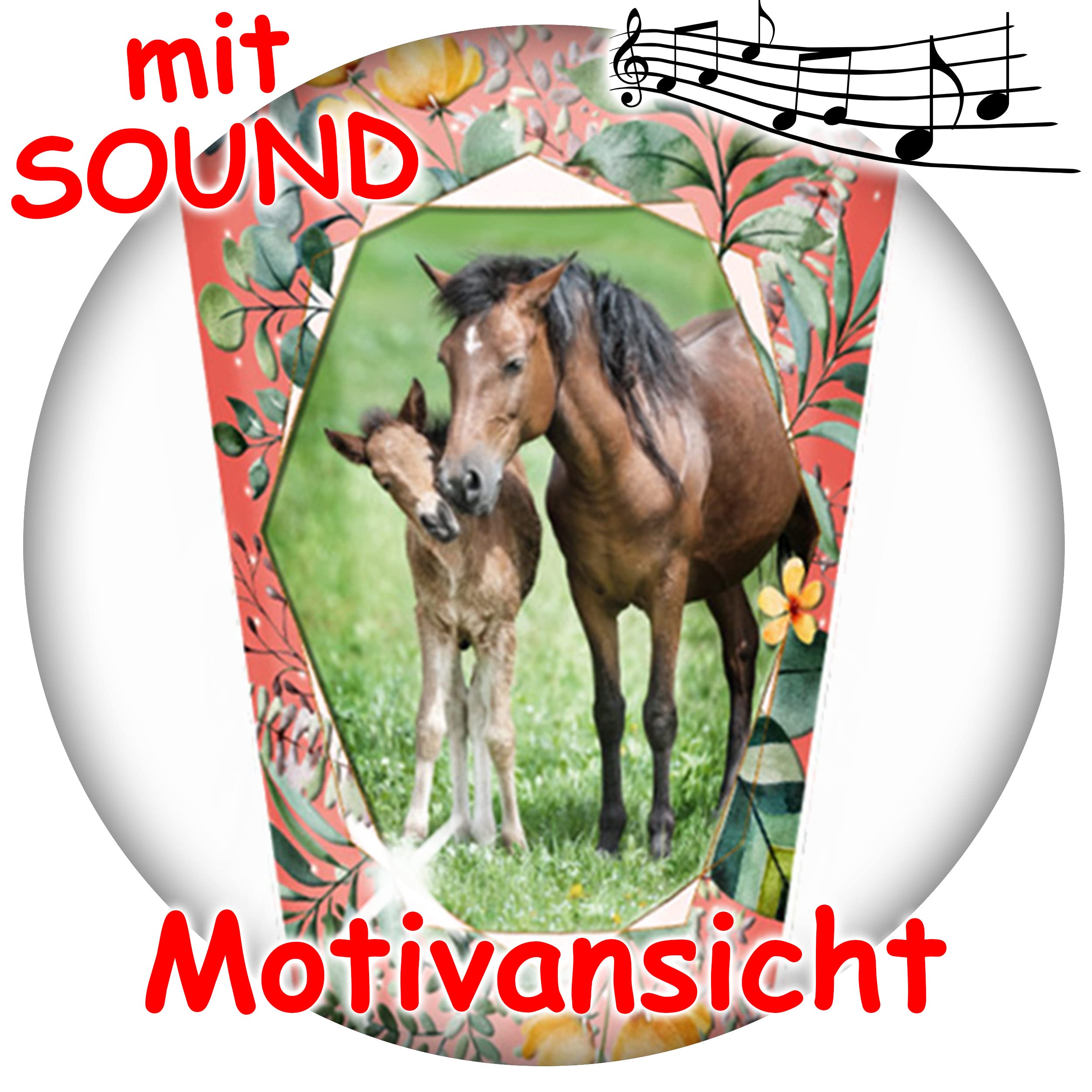alles-meine.de GmbH mit Geräusch & Sound Modul ! Schultüte - Pferde/Pferdeliebe 70-85 cm Größe wählbar inkl. komplette Füllung + Name + Bänder Schleife + Kunststoff S..