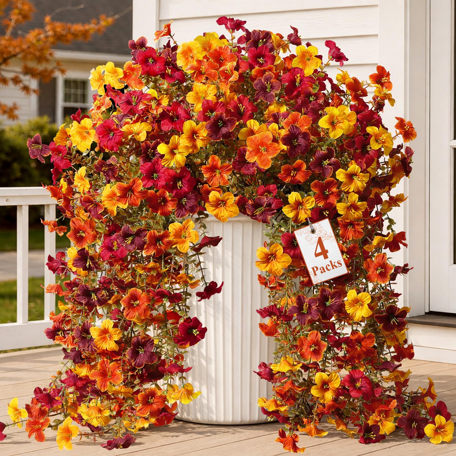 Alupssuc 4 Pcs Upgrade Big Hanging Fall Flowers
