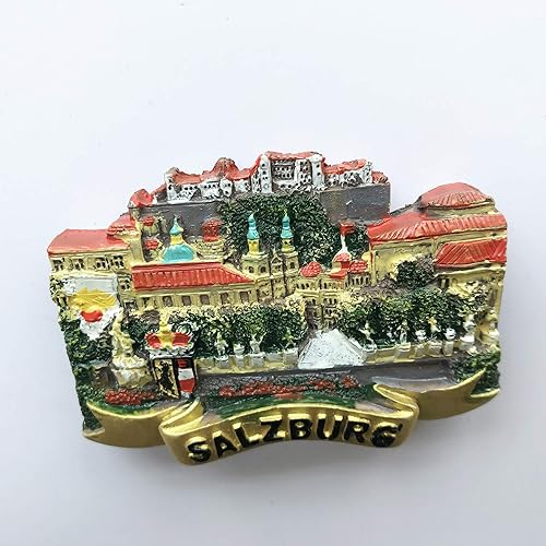 Miniatura 6 de 3D Salzburg Austria imán de refrigerador recuerdos de viaje, imán de nevera de Austria decoración del hogar y la cocina