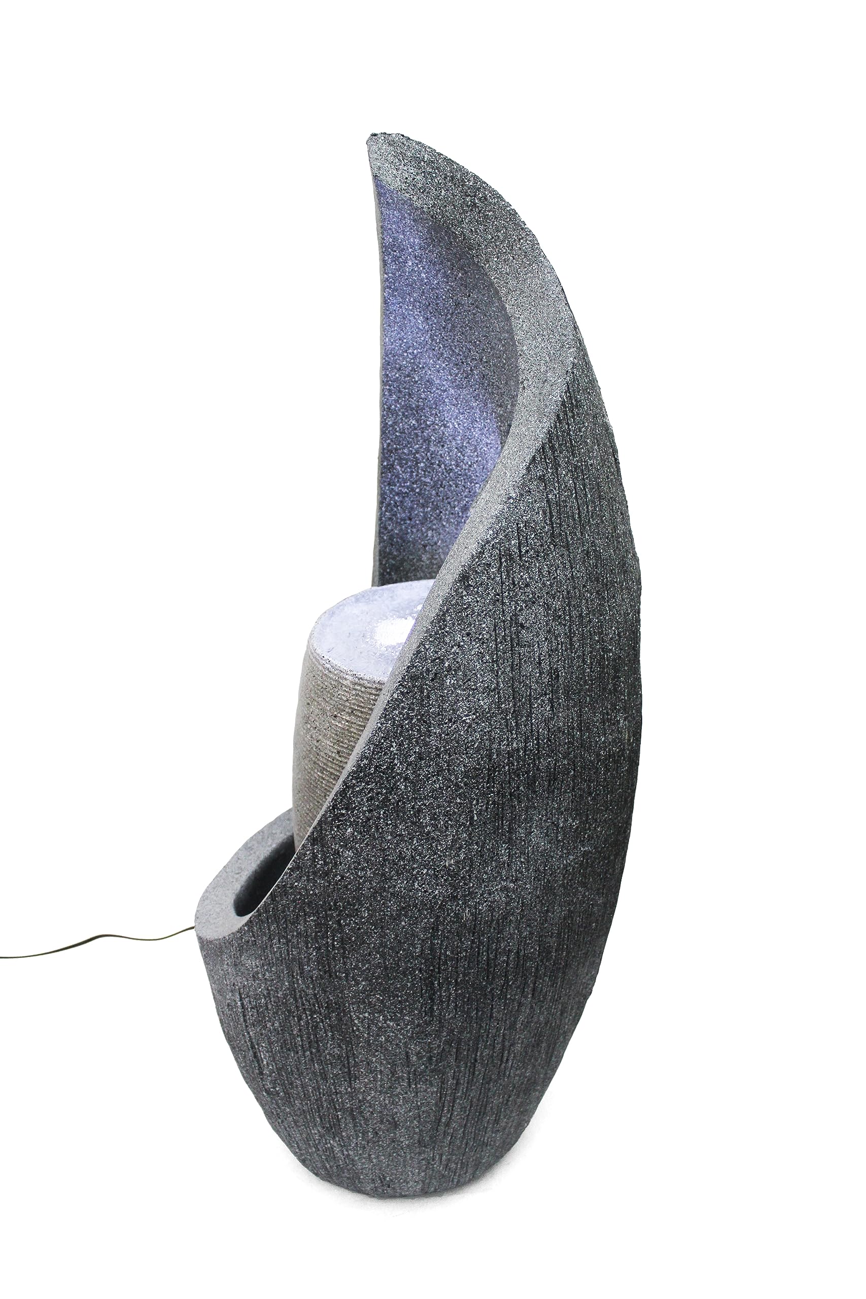 Fontaine de jardin moderne avec éclairage LED 83 cm Fontaine à sauter BK704 Jeu d'eau en cascade aspect pierre