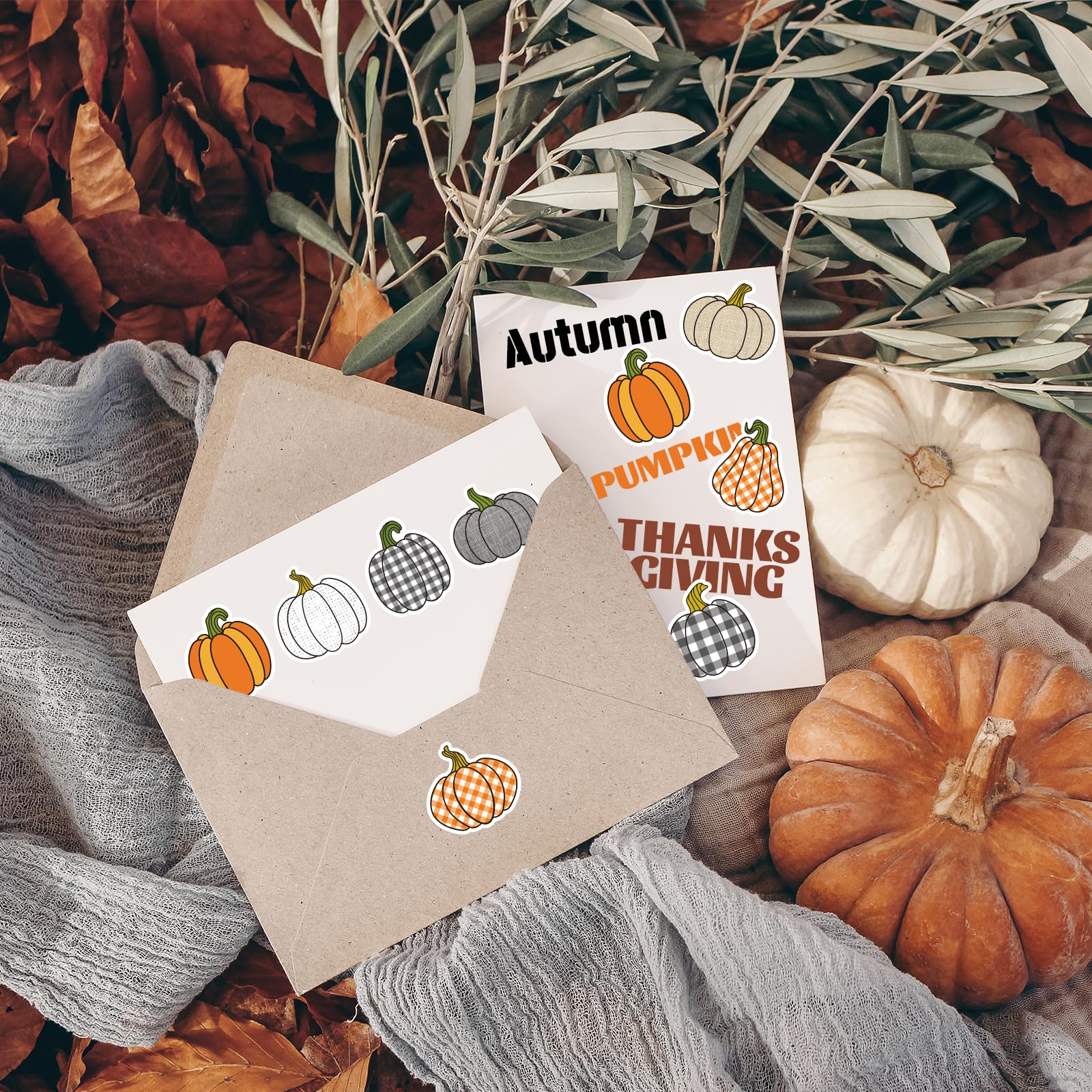 Whaline 1000Pcs Halloween Pumpkin Stickers Roll - 8 Designs, Self-Adhesive For Cards, Crafts, Party Decor - View #3