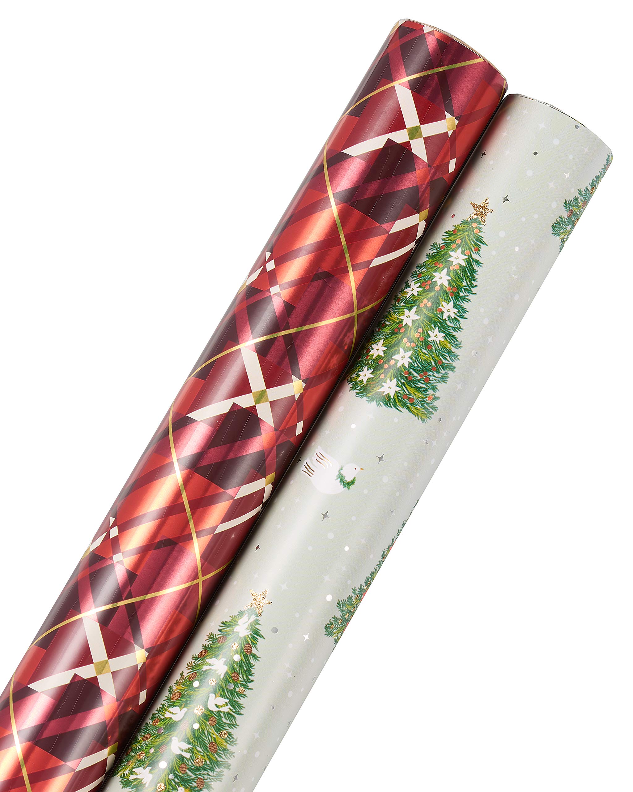 Papyrus Papier cadeau (2 Pack) Pin et argyle rouge.