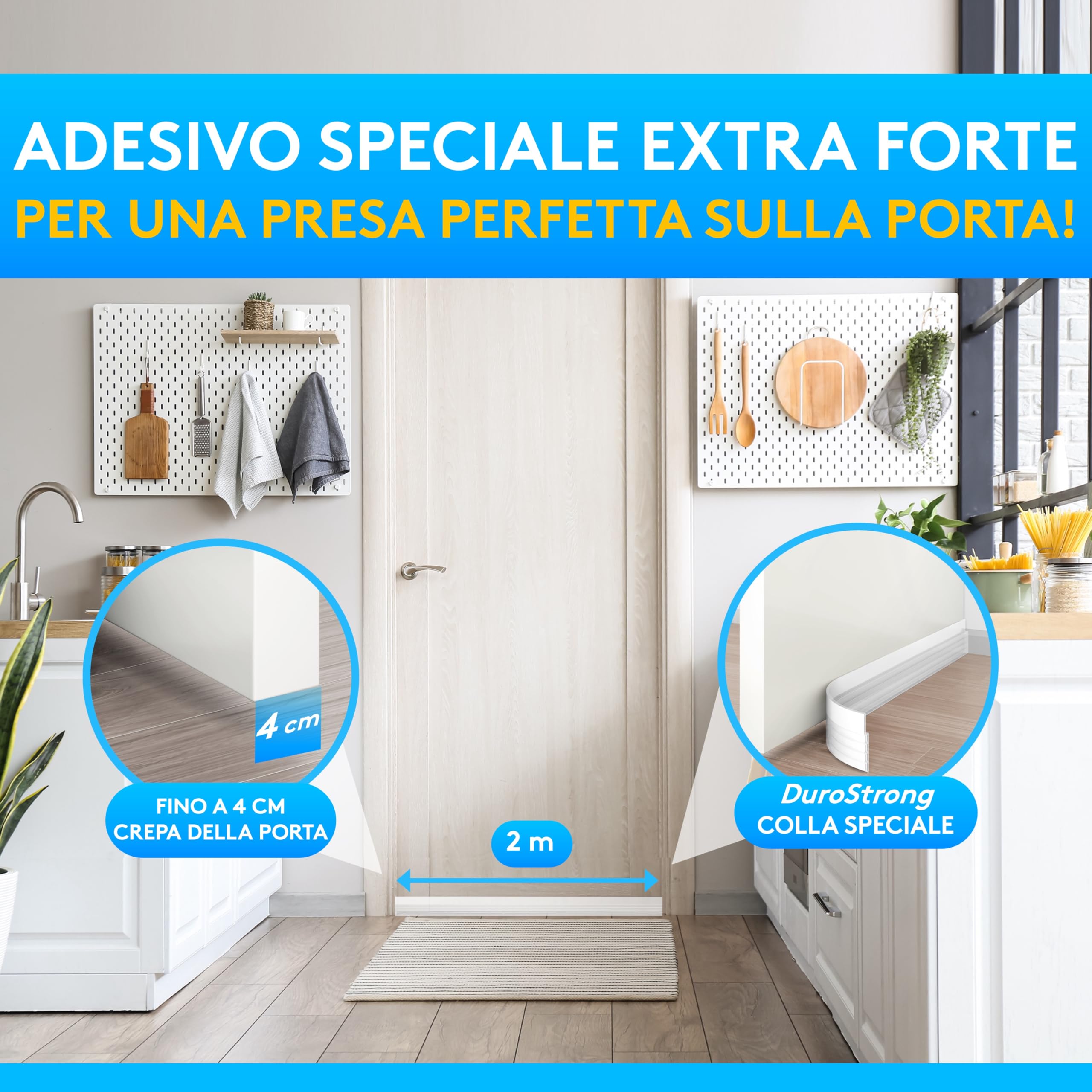 SilverRack Paraspifferi porta blindata Premium - Paraspifferi sottoporta - 1x2m Trasparente - Paraspiffero Isolante dal Freddo Ideale per l'Isolamento Acustico - Paraspiffero per Porta d'Ingresso