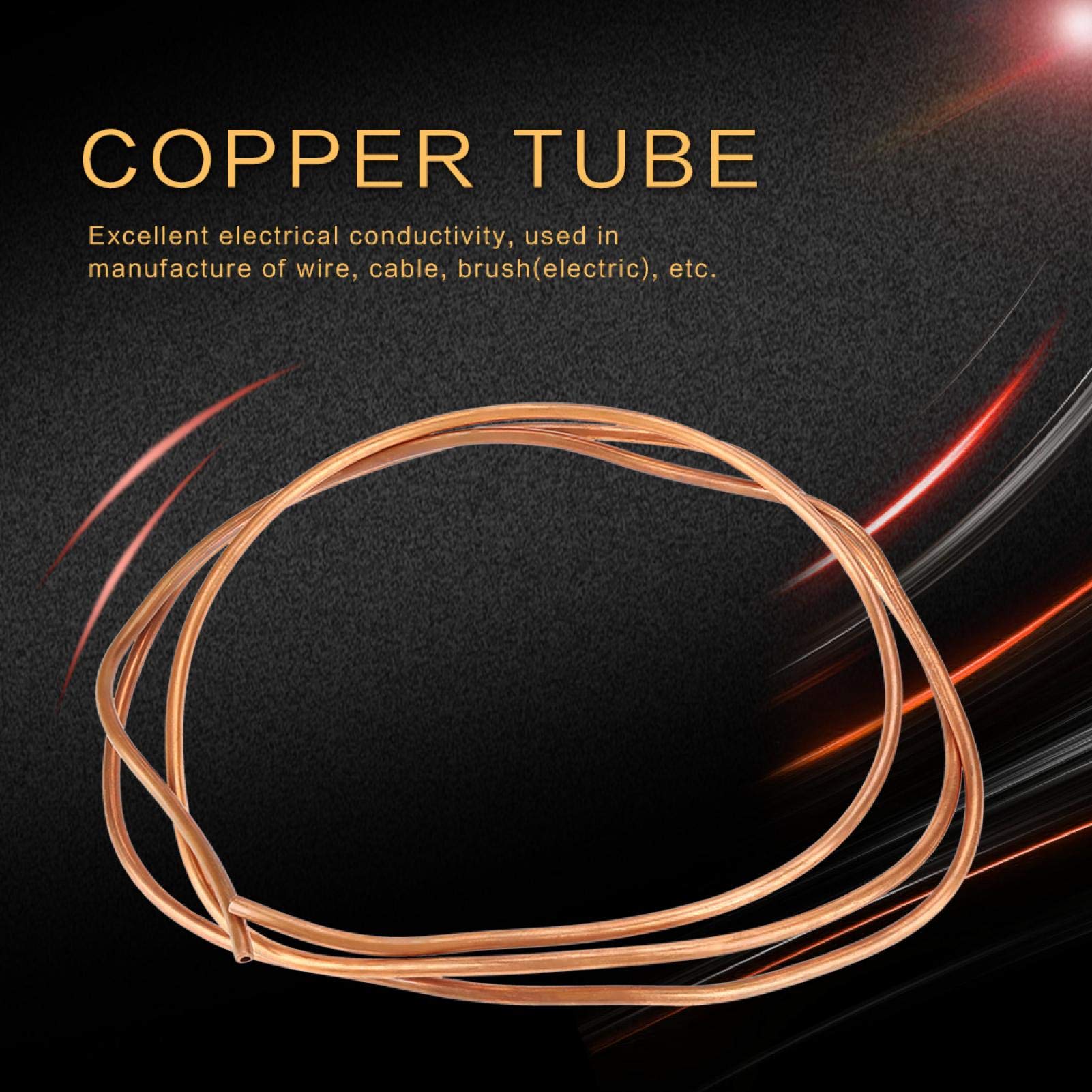 Tube de cuivre souple -2m T2 tuyau de tube de bobine de cuivre souple ID 4mm OD 5mm épaisseur 0.5mm pour la réfrigération