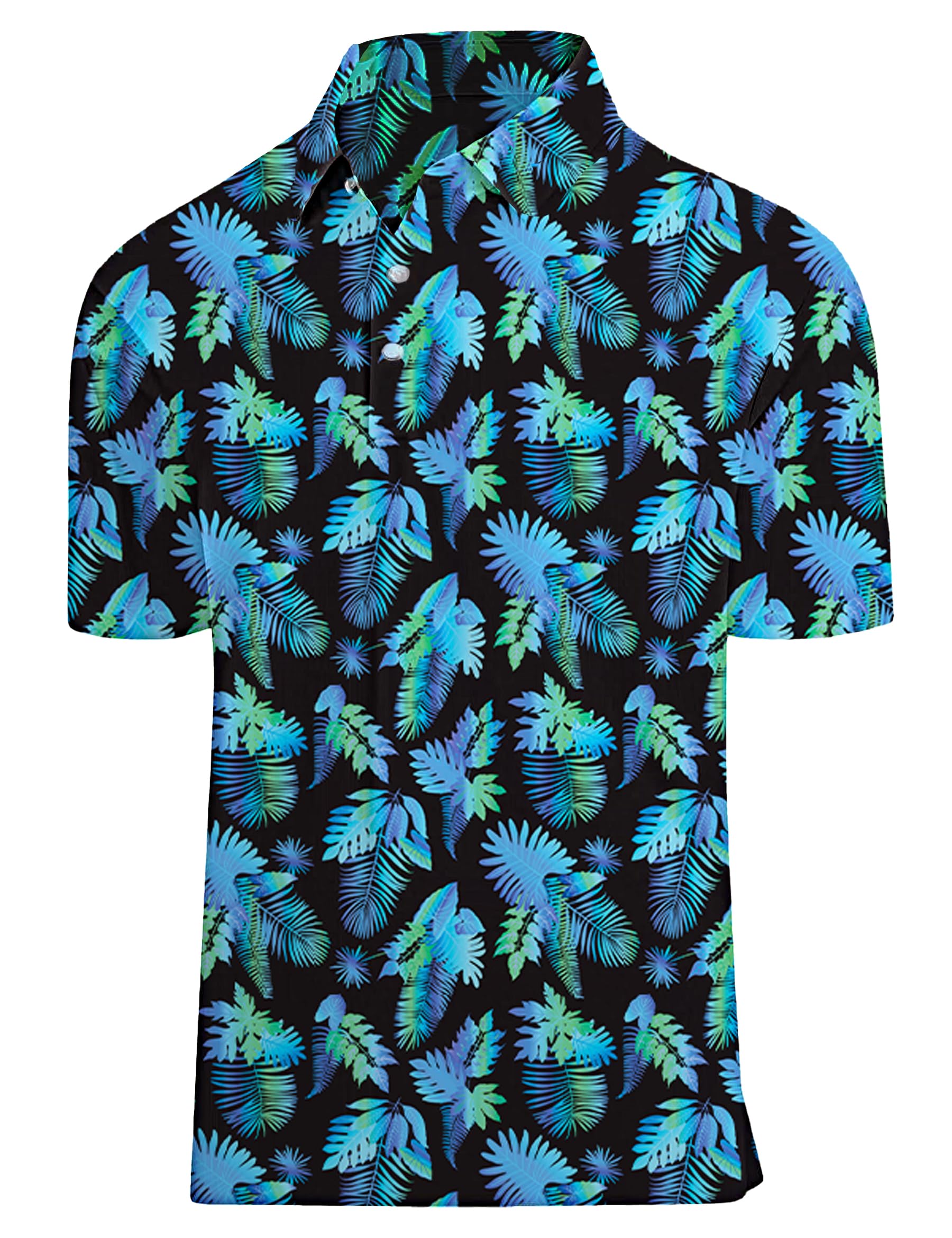 Actflare Golf Shirts for Men Printed Performance Moisture Wicking Short Sleeve Dry Fit Polo Shirts