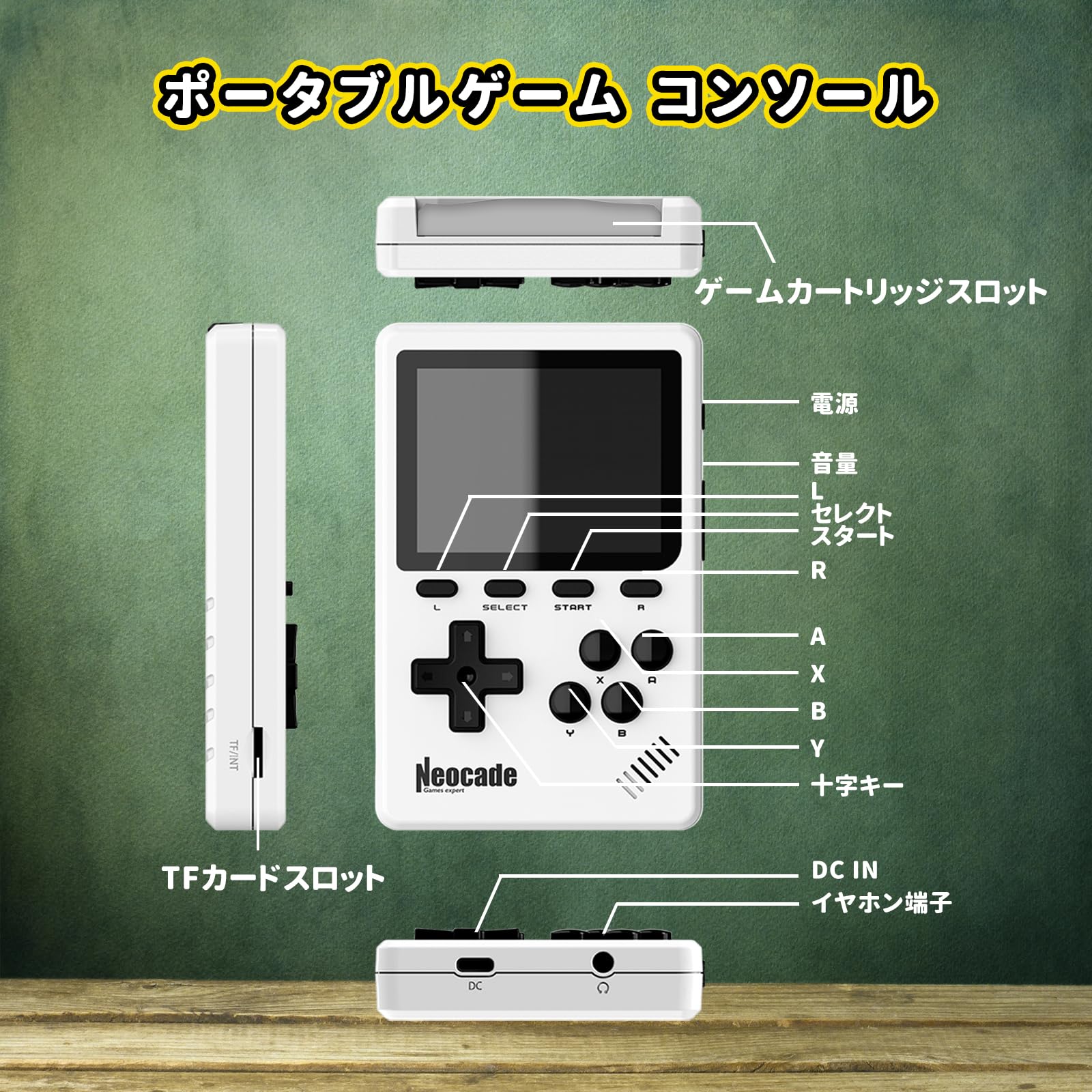 Amazon.co.jp: NEOCADE ポケット レトロゲーム機 GBA用 ポータブル