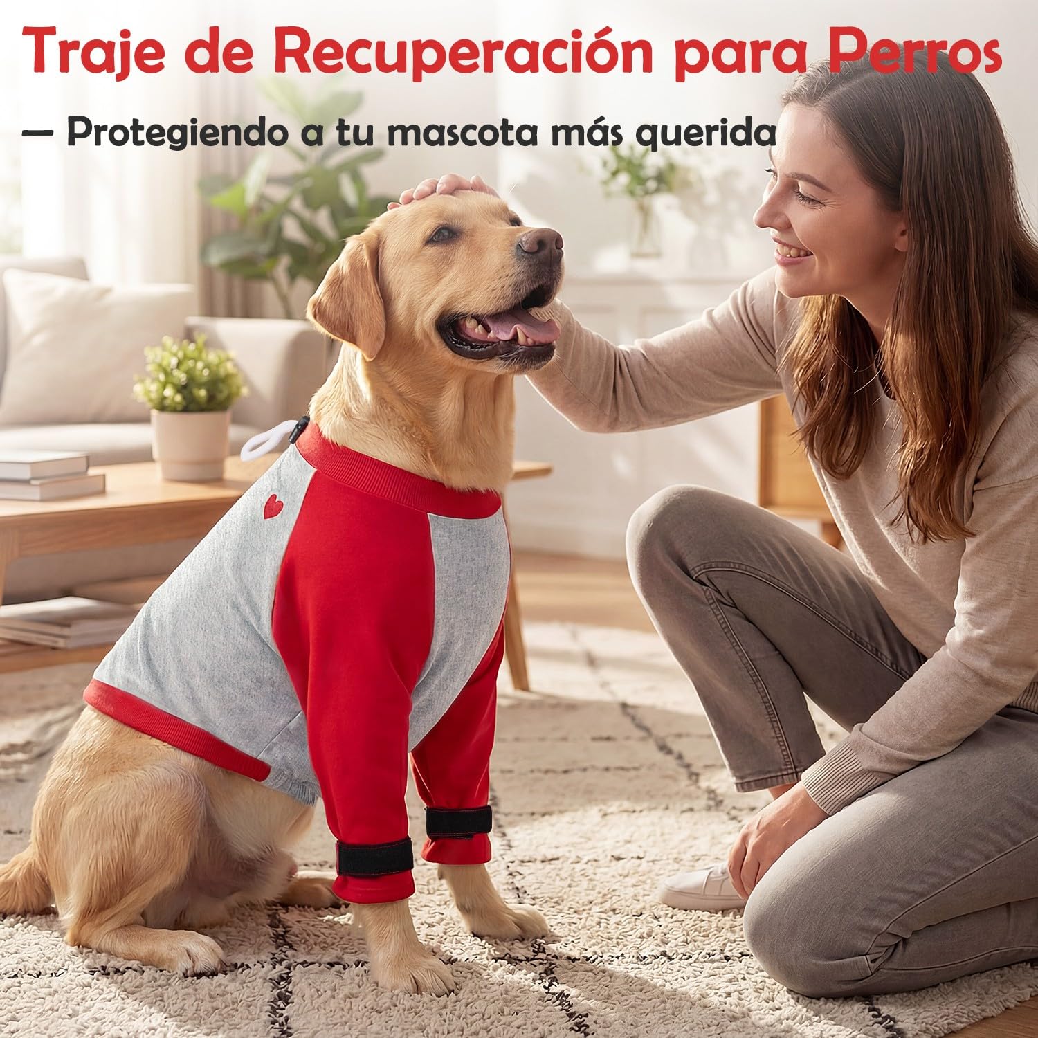 SlowTon Traje de Recuperación para Patas Delanteras de Perro – Protector de Codo de Manga Larga con Forro Polar Grueso para Evitar el Lamer y Morder, Ideal para Cuidado de Heridas
