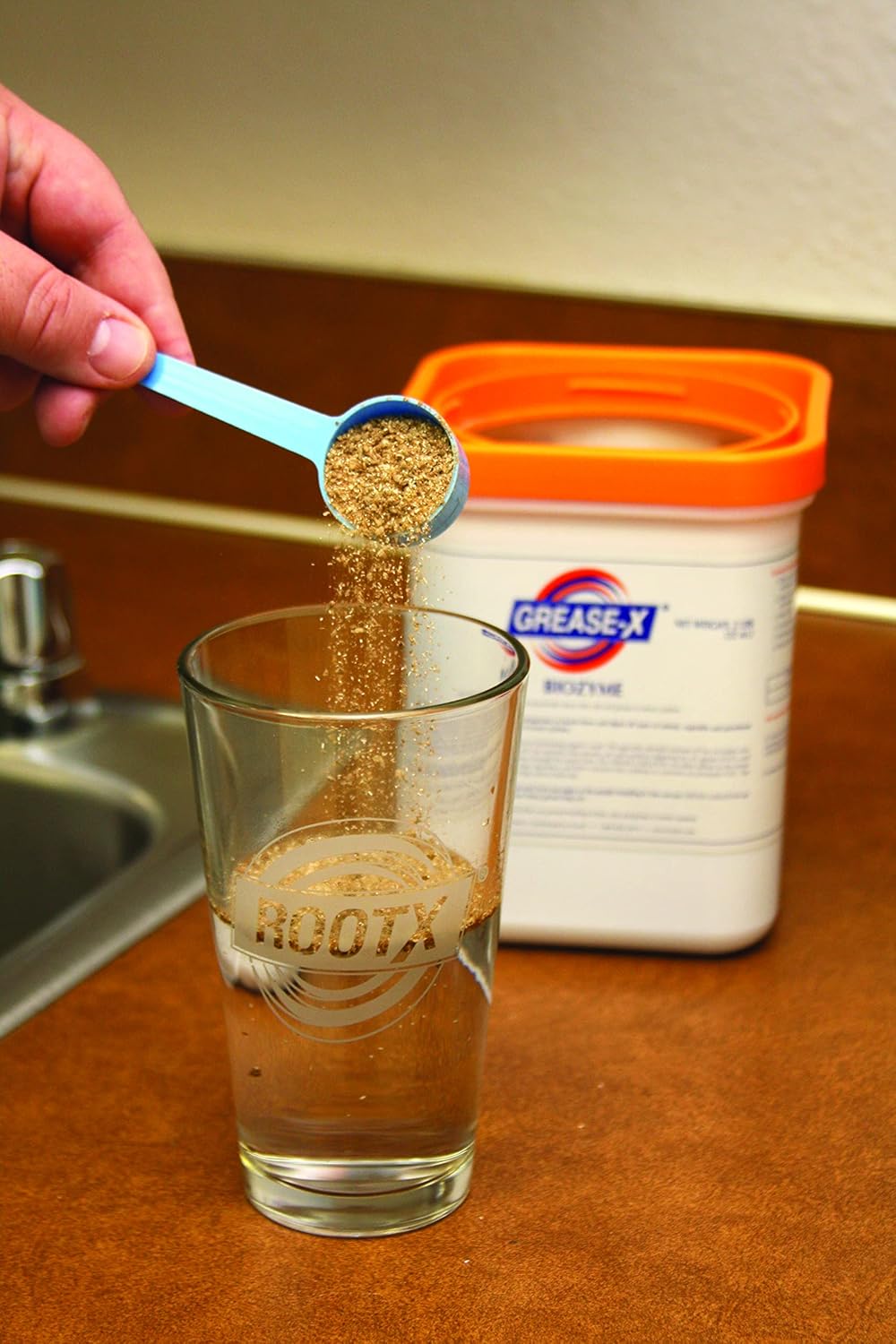 RootX GREASE-X BIOZYME JAR Microbes for sewers, drain lines and septic systems that eliminate fats and grease