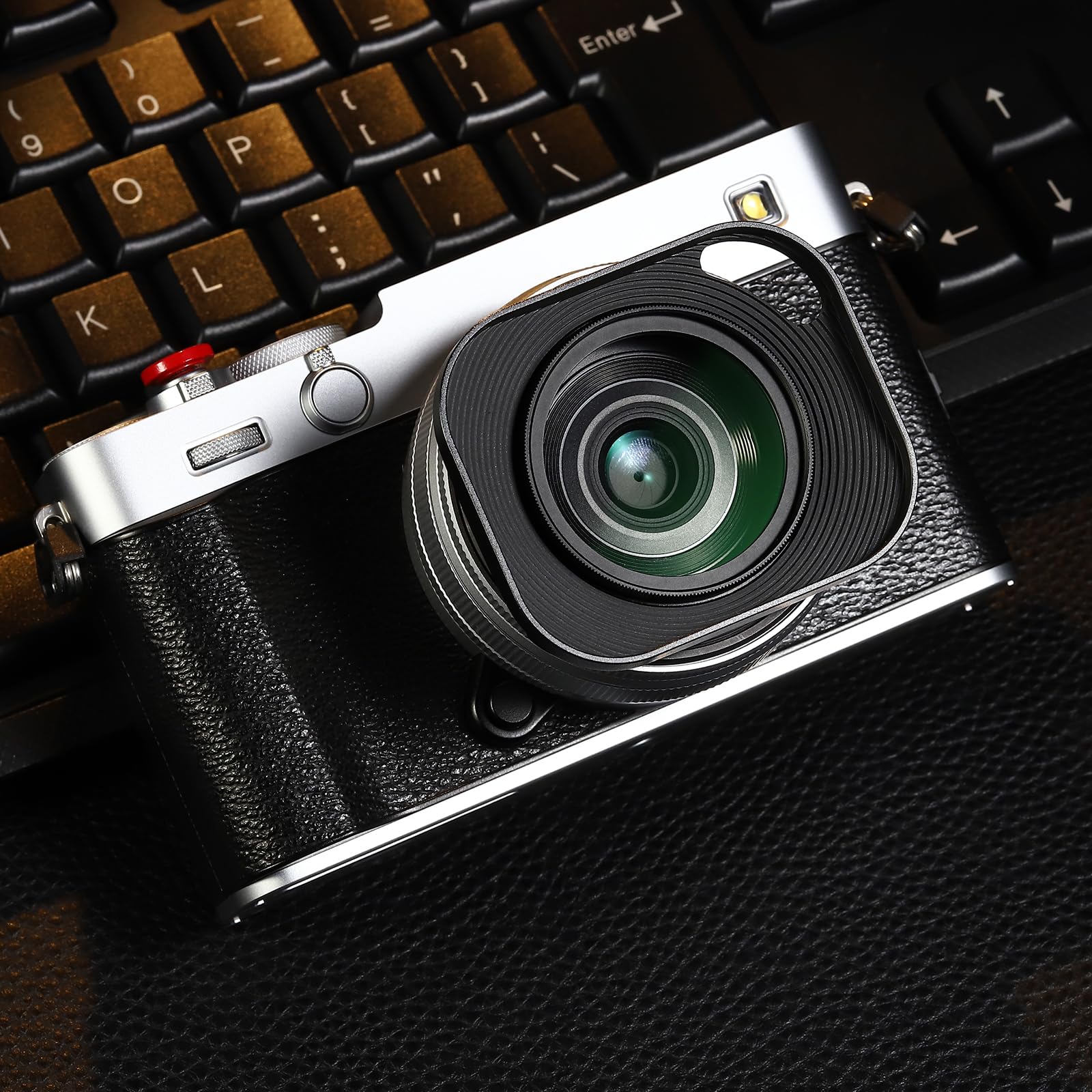 Amazon.com : Haoge Lens Hood Metal Squaret for Fujifilm XE5 XF