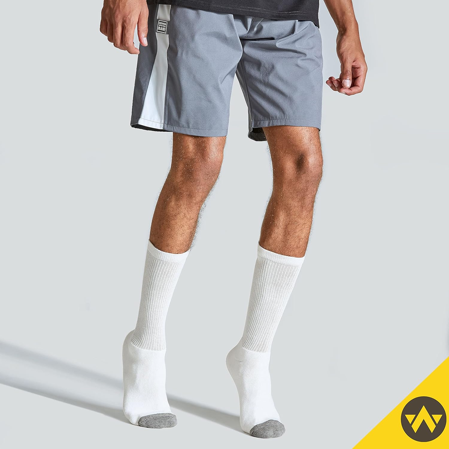 WANDER Men's Cushion Crew Socks 3-6 Pairs Athletic Running 6-8/8-13/12-15 Socks Men Cotton Sport Wicking Work A Crew Socks:6 Pairs White 8-13
