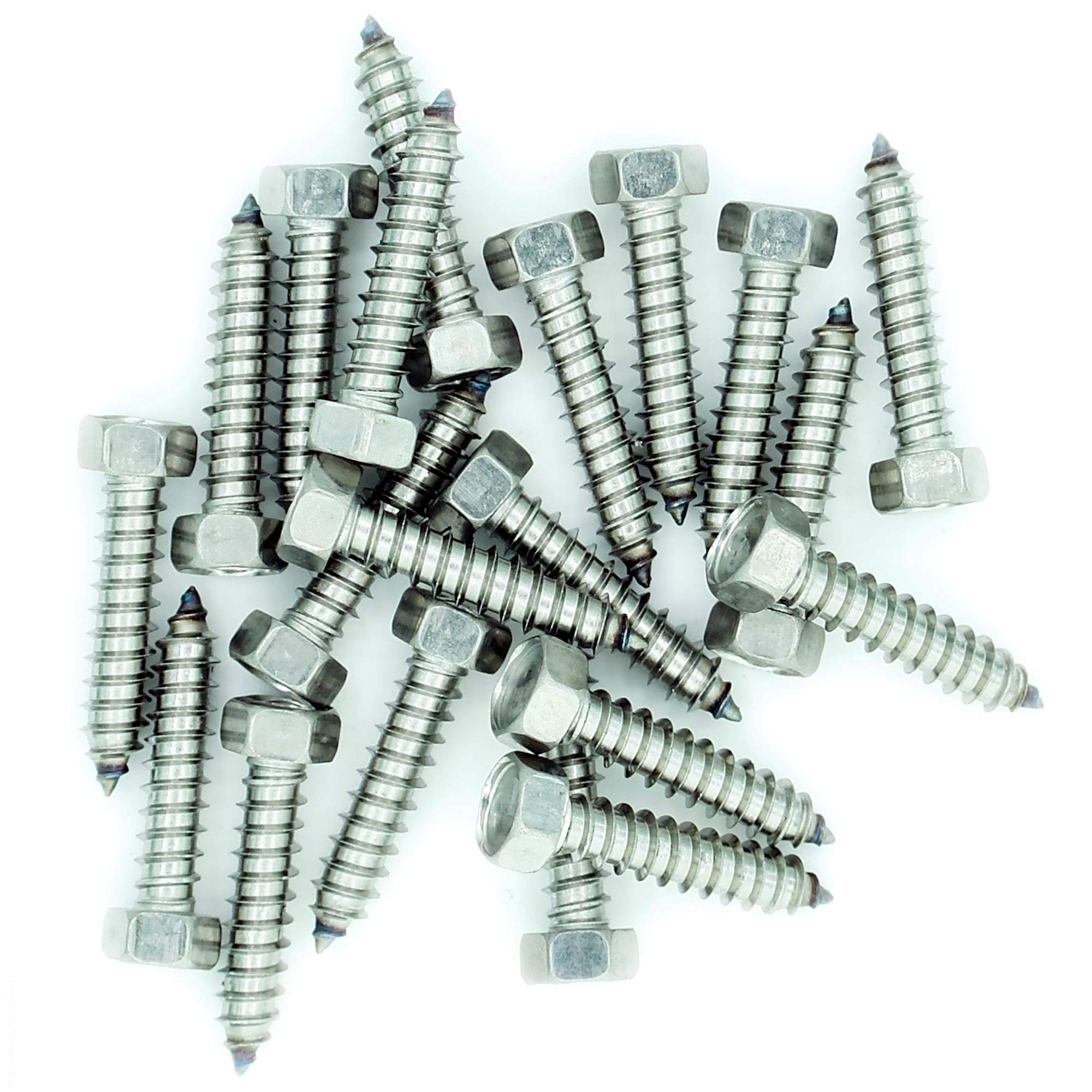 Singularity Supplies Silver No.8 X 1 (4.2Mm X 25Mm) Hex Self-Tapping Screw - Stainless Steel (A2) (Pack Of 20)