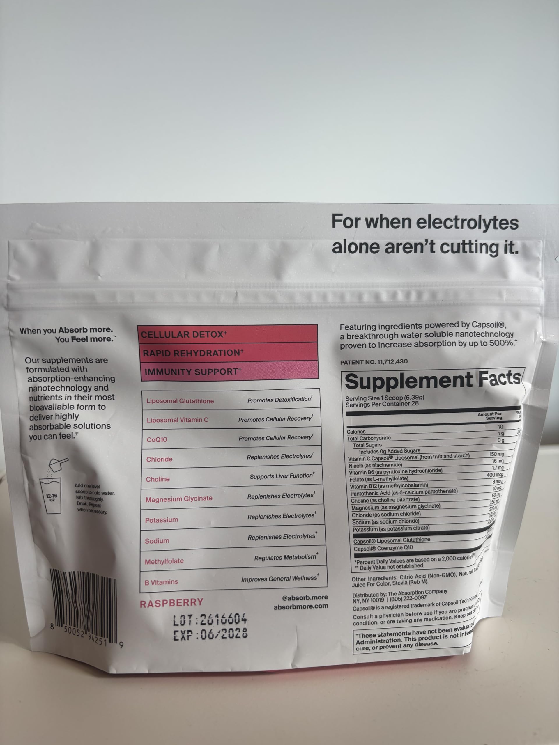 The Absorption Company Electrolyte Powder, Restore Raspberry Lemonade — Amazon image 9