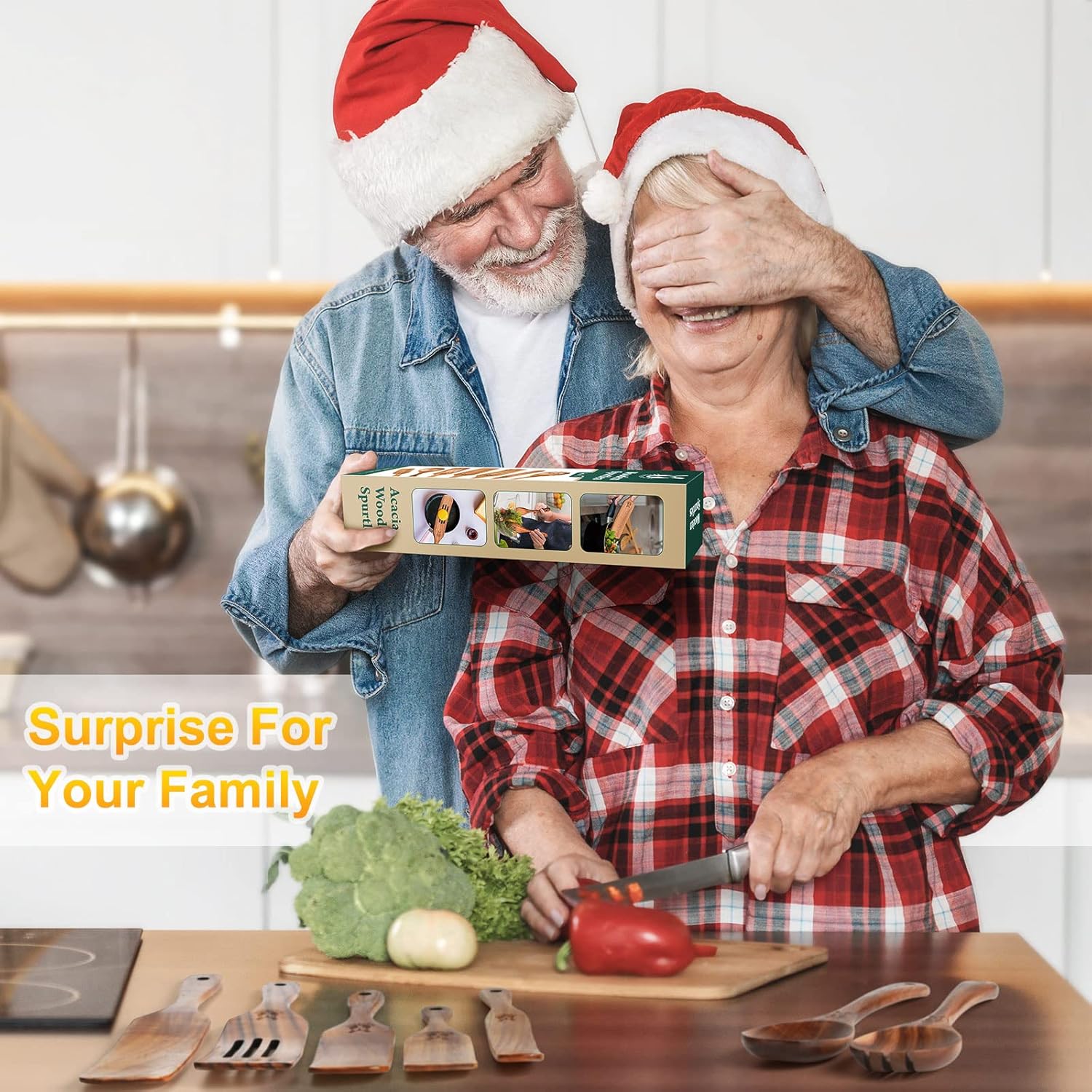 Spurtles Kitchen Tools Wooden, 7Pcs Wooden Spoons for Cooking, Natural Premium Spatula Set, Heat Resistant Cooking Utensil for Nonstick Cookware, Spurtle for Sourdough Starter - Image 7