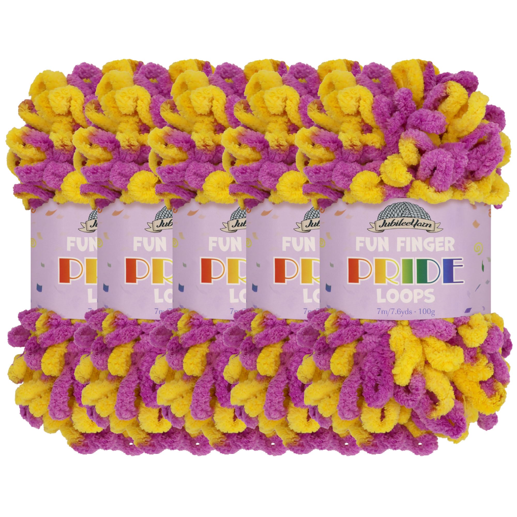 JubileeYarn Fun Finger Loops Yarn - Polyester Jumbo Weight Loop Yarn - 100g/Skein - Dürrge - 5 Skeins — image 1