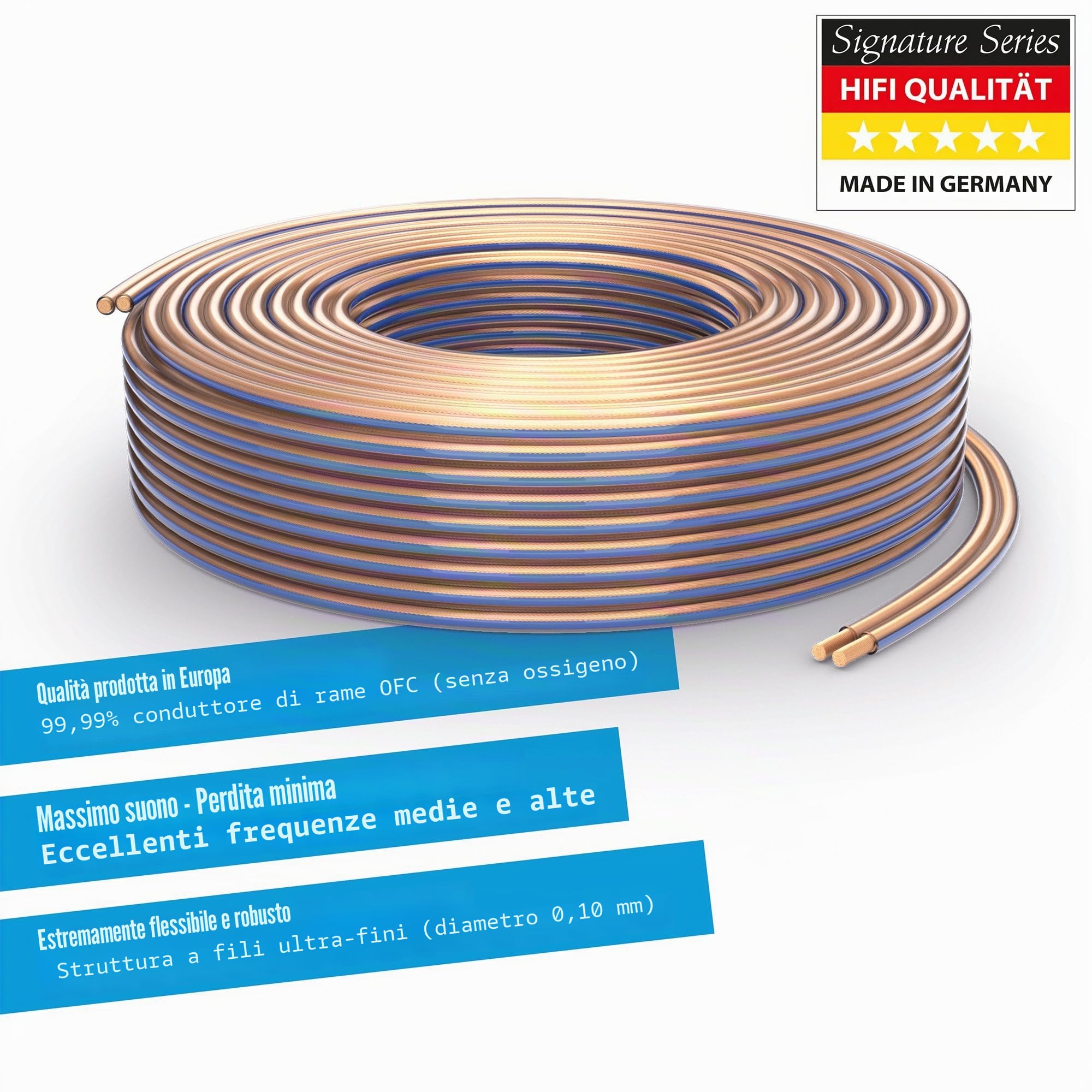 PureLink SP020-010 Cavo per diffusori 2x4,0 mm² OFC rame pieno 10 m HiFi