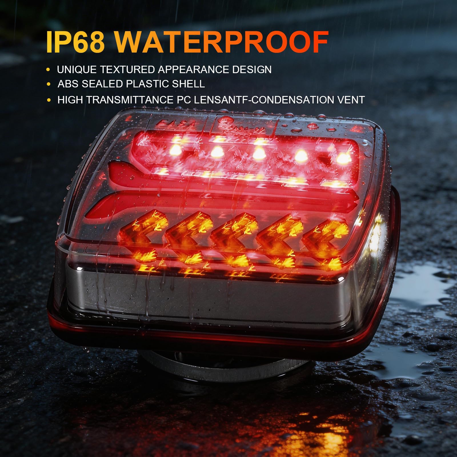 Set Luci Posteriori a LED per Rimorchio, Luci Posteriori LED Magnetiche Wireless Impermeabili 12/24 V, Kit Illuminazione per Rimorchio per Camion, Roulotte O Camion, Omologato ECE EMV