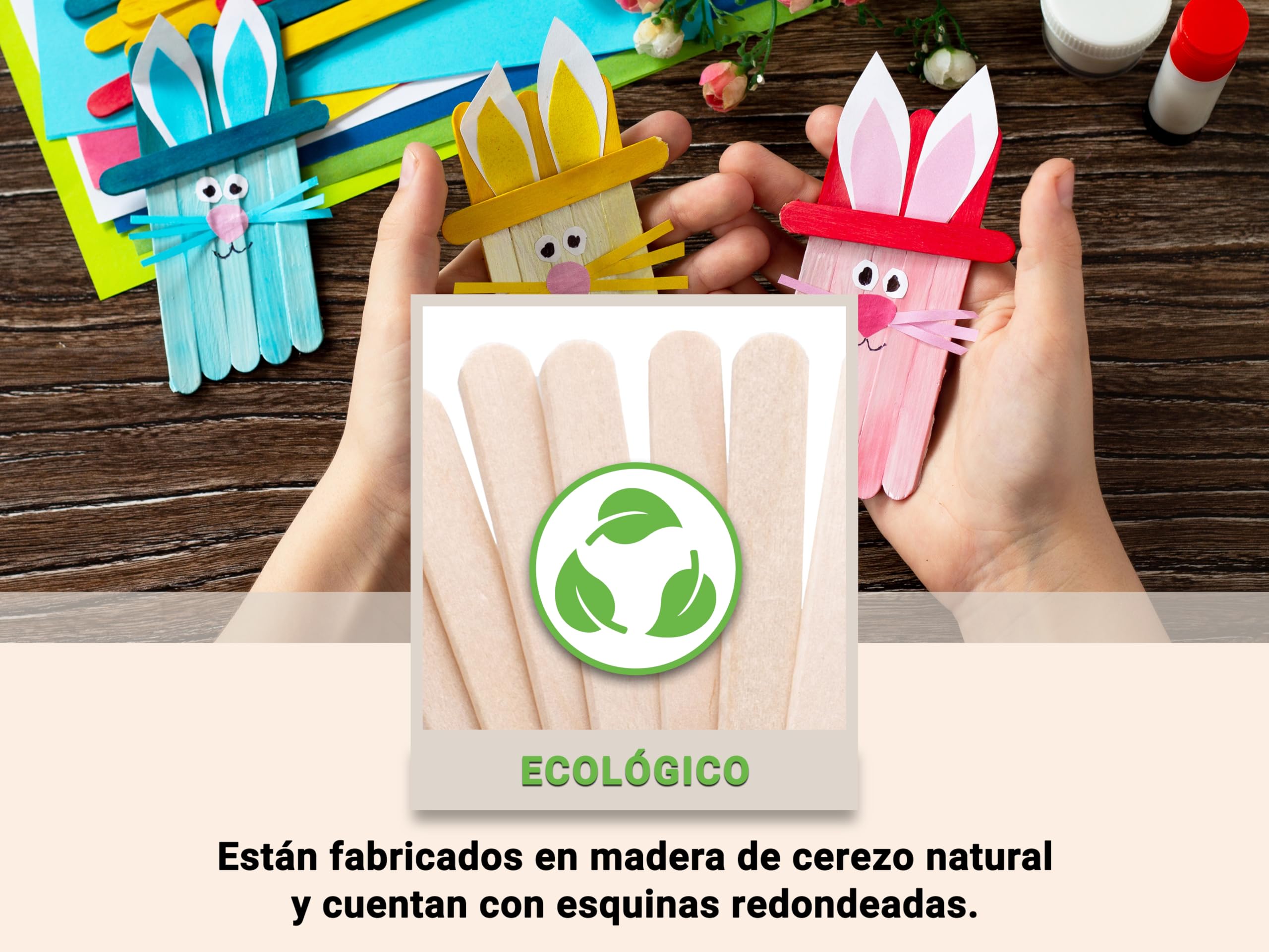 Zollner24: Palitos para helados: 500 palitos de madera natural, 11 x 1,1 cm, ecológicos y sin astillas, perfectos para manualidades